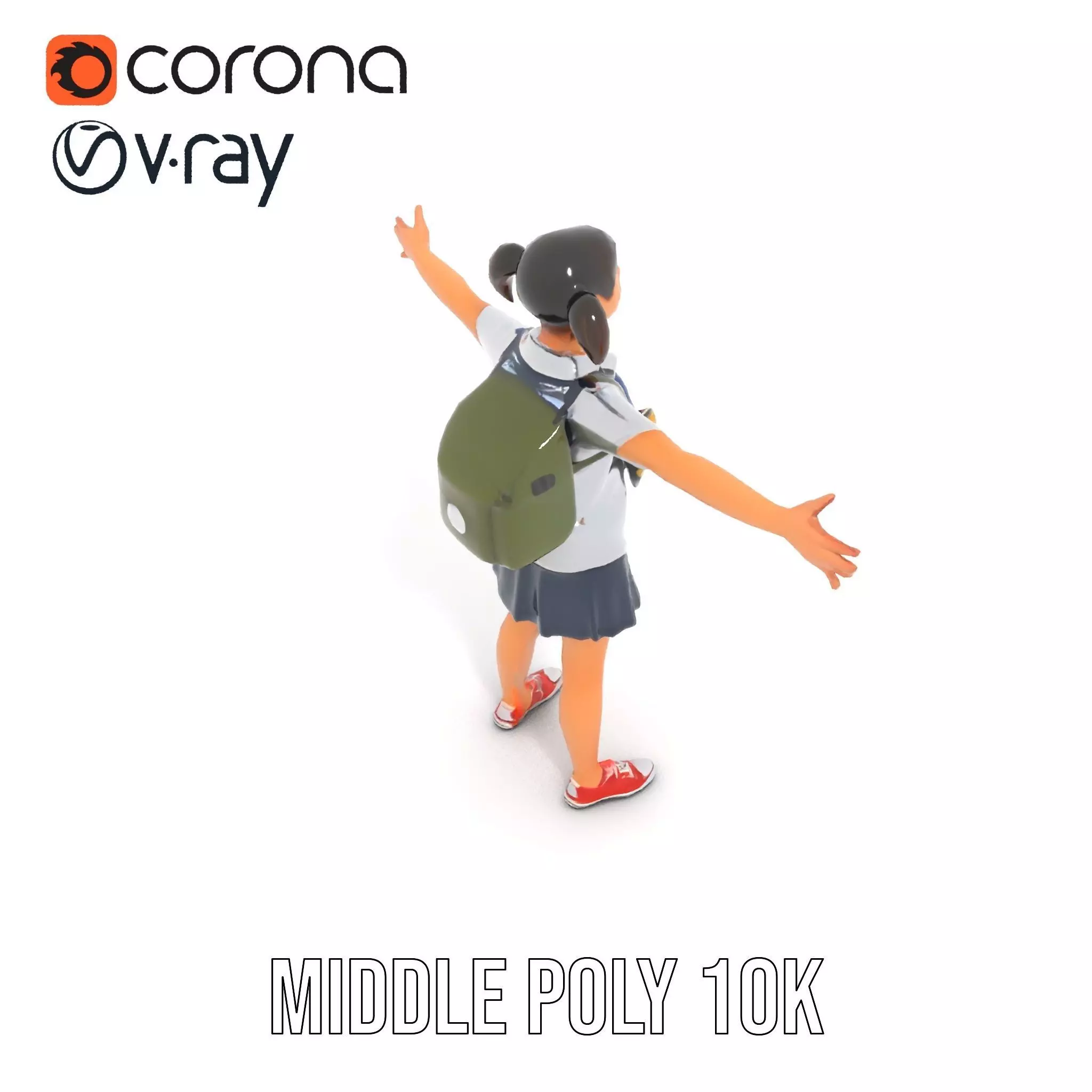 Cheerful Student model pack Low-poly 3D model_6