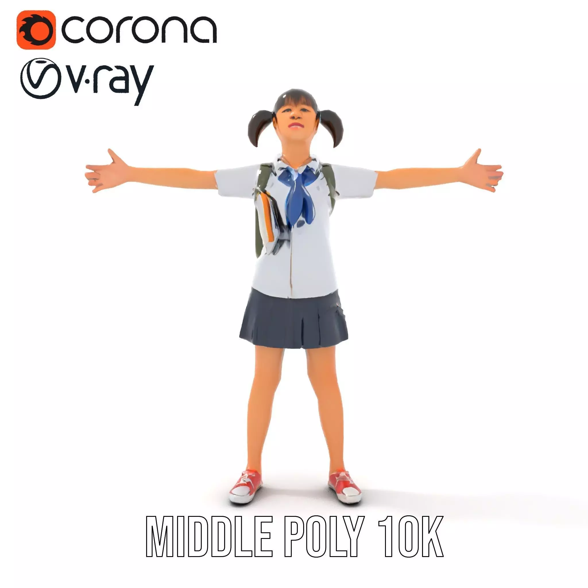 Cheerful Student model pack Low-poly 3D model_12