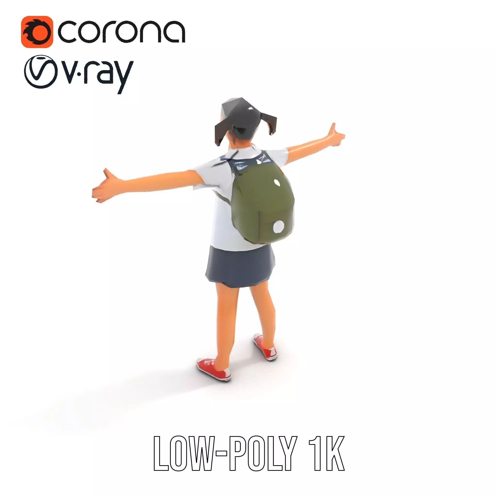 Cheerful Student model pack Low-poly 3D model_18