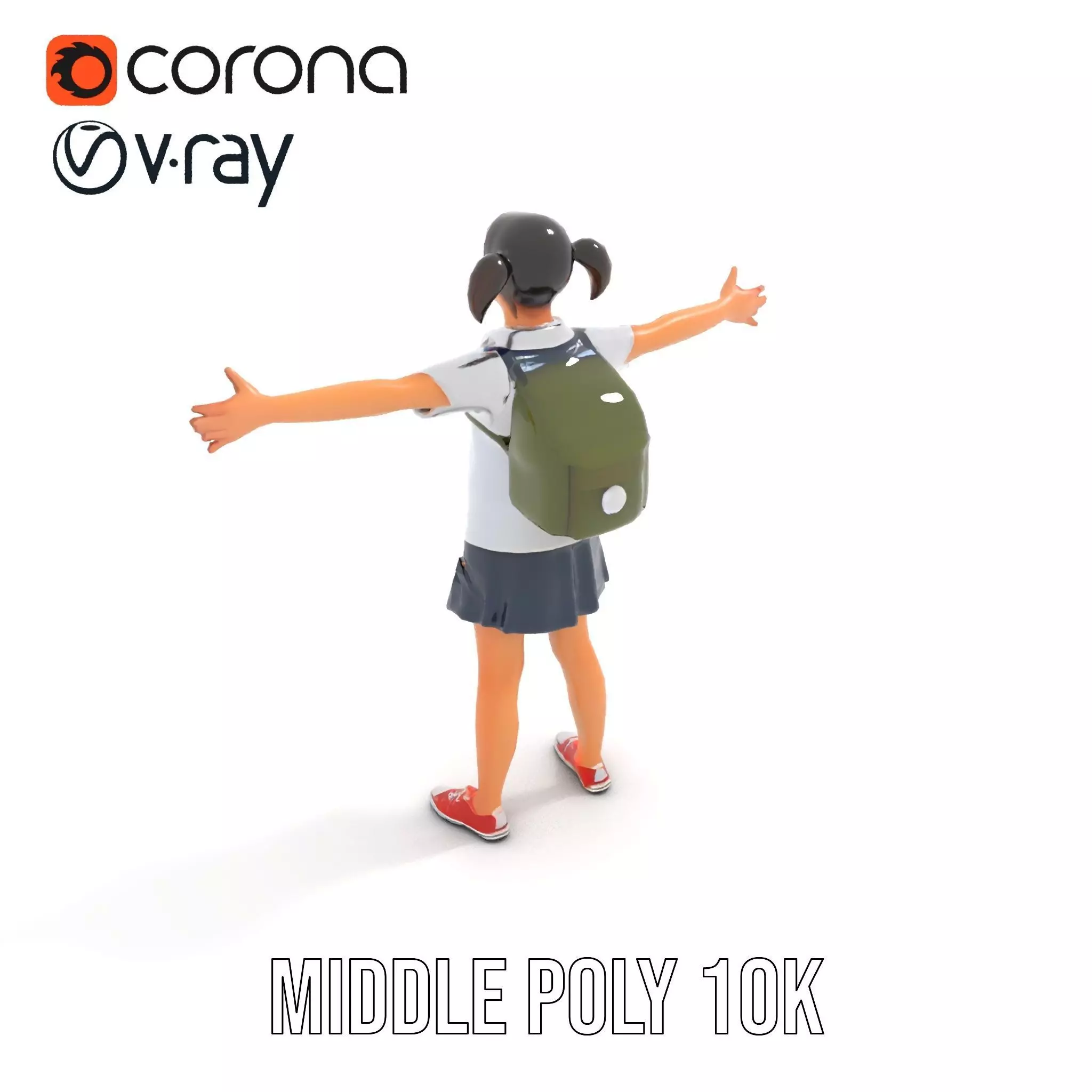 Cheerful Student model pack Low-poly 3D model_19