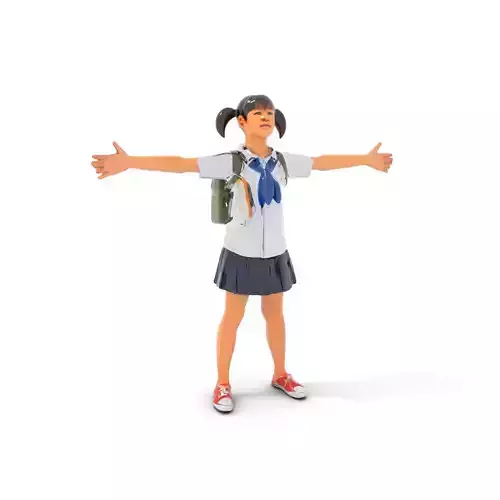 Cheerful Student model pack Low-poly 3D model
