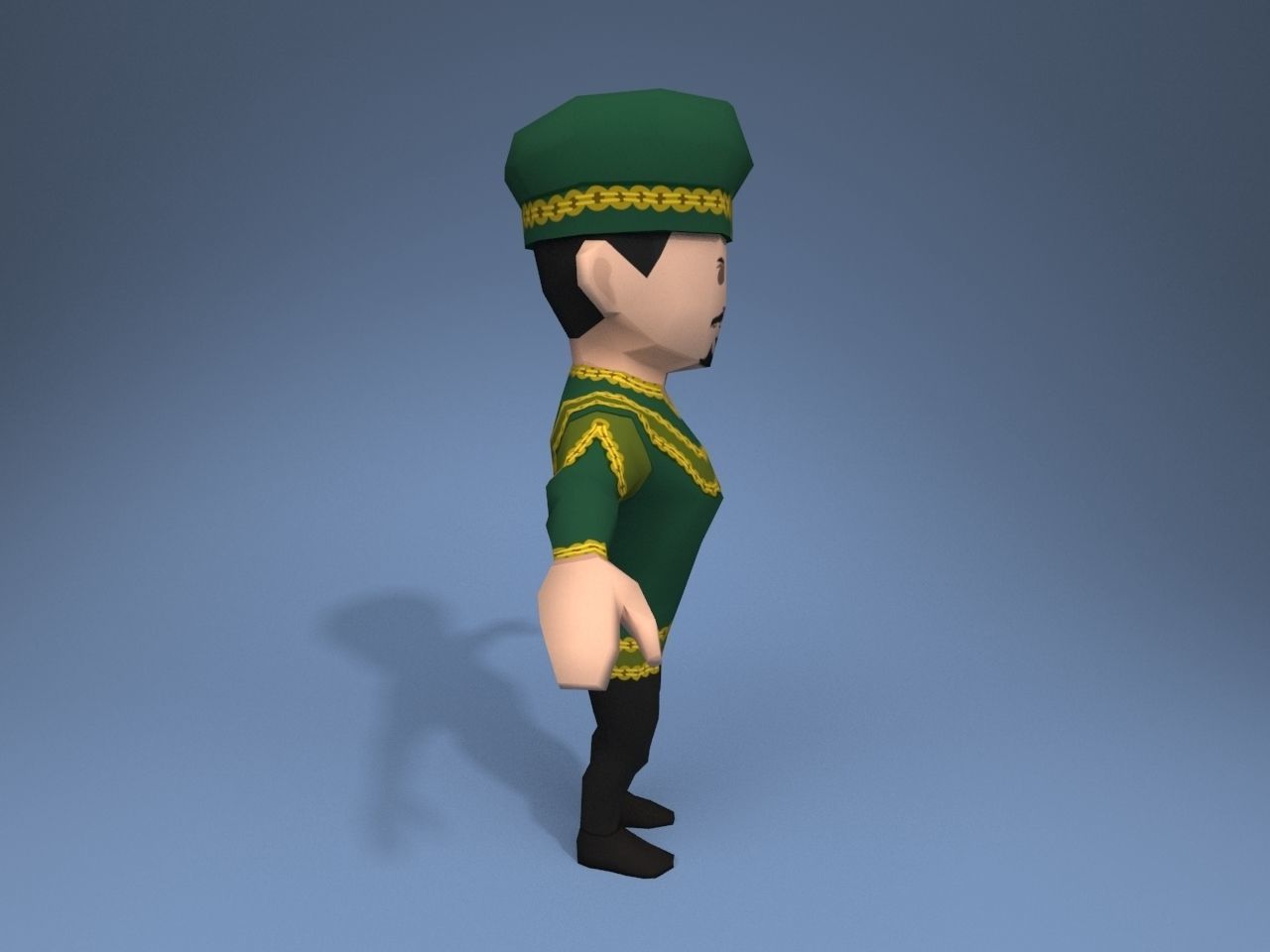 Medieval character prince Low-poly 3D model_7