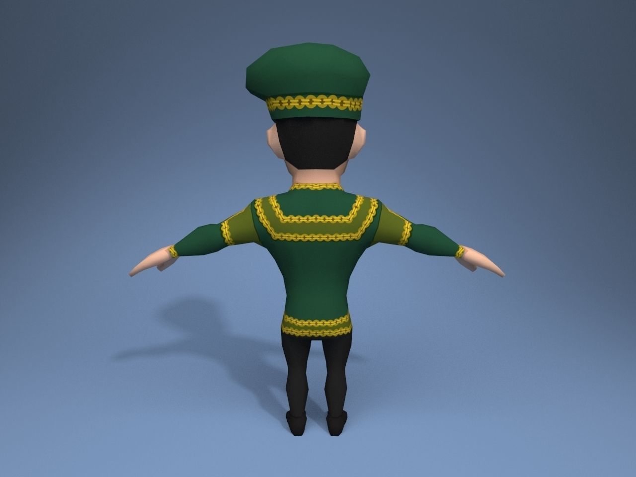Medieval character prince Low-poly 3D model_5