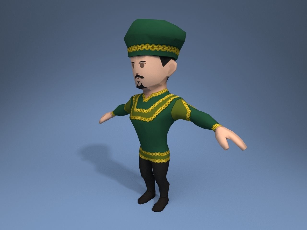 Medieval character prince Low-poly 3D model_2