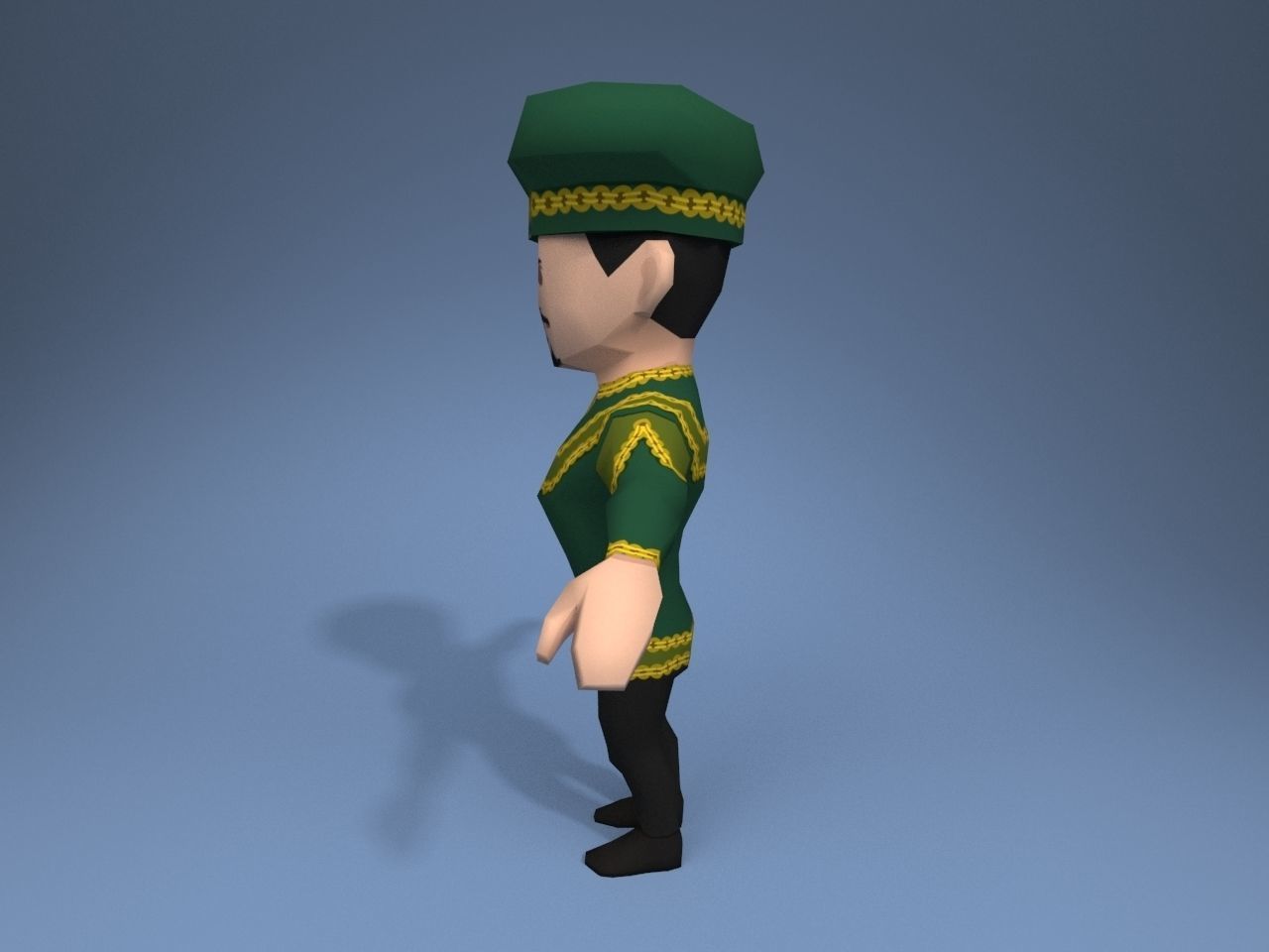 Medieval character prince Low-poly 3D model_3