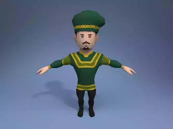 Medieval character prince Low-poly 3D model