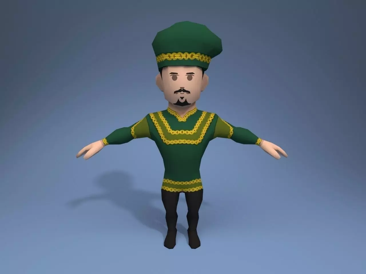 Medieval character prince Low-poly 3D model_0