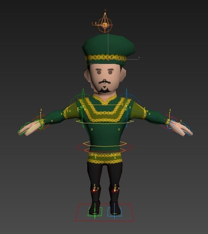 Medieval character prince Low-poly 3D model_15