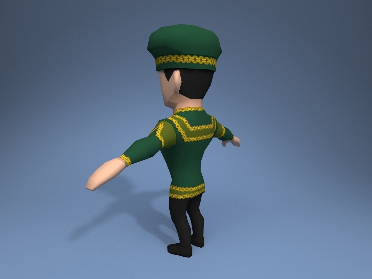 Medieval character prince Low-poly 3D model_4