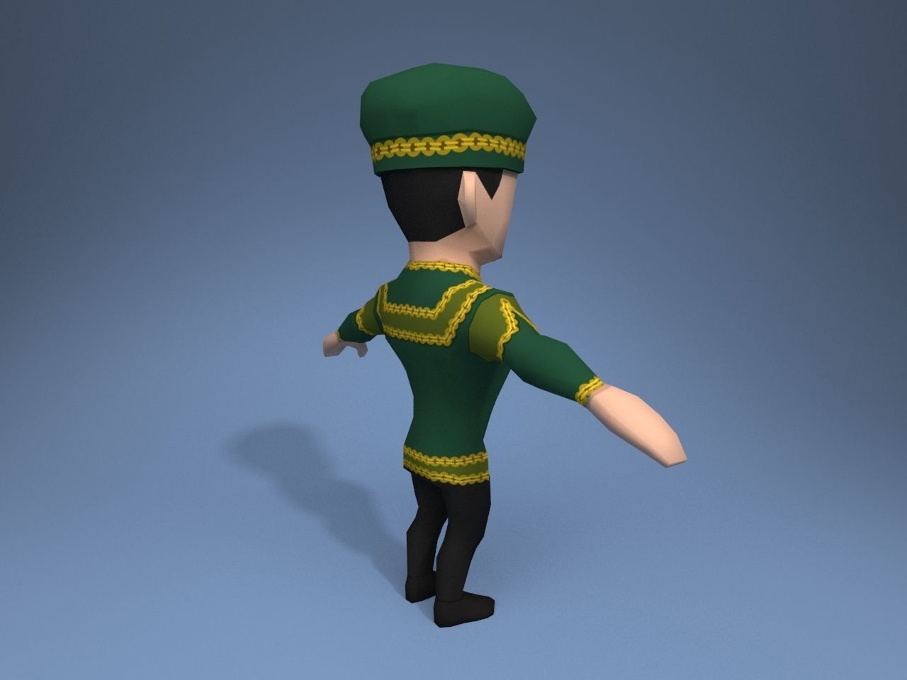 Medieval character prince Low-poly 3D model_6