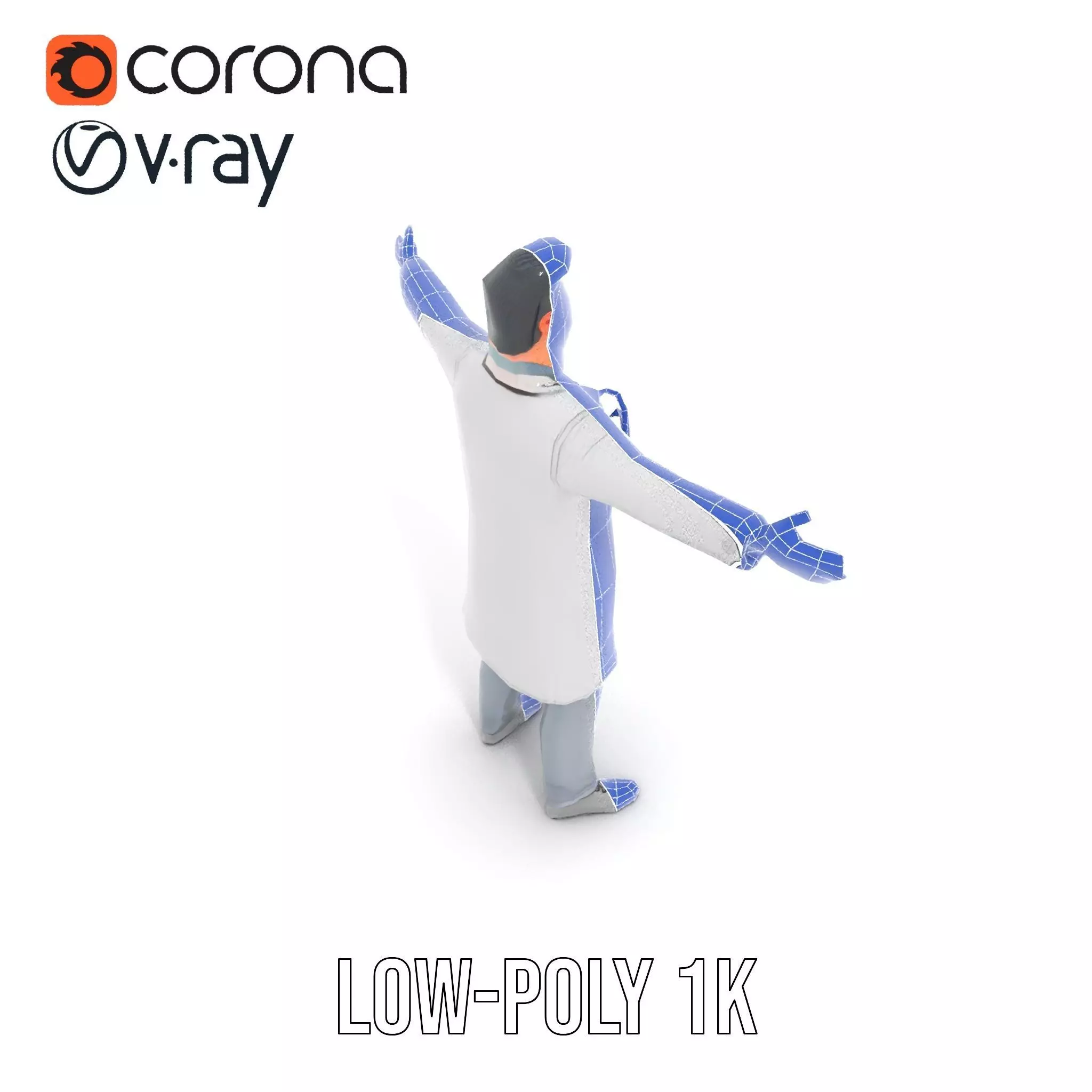 Animated Doctor Character model pack Low-poly 3D model_13