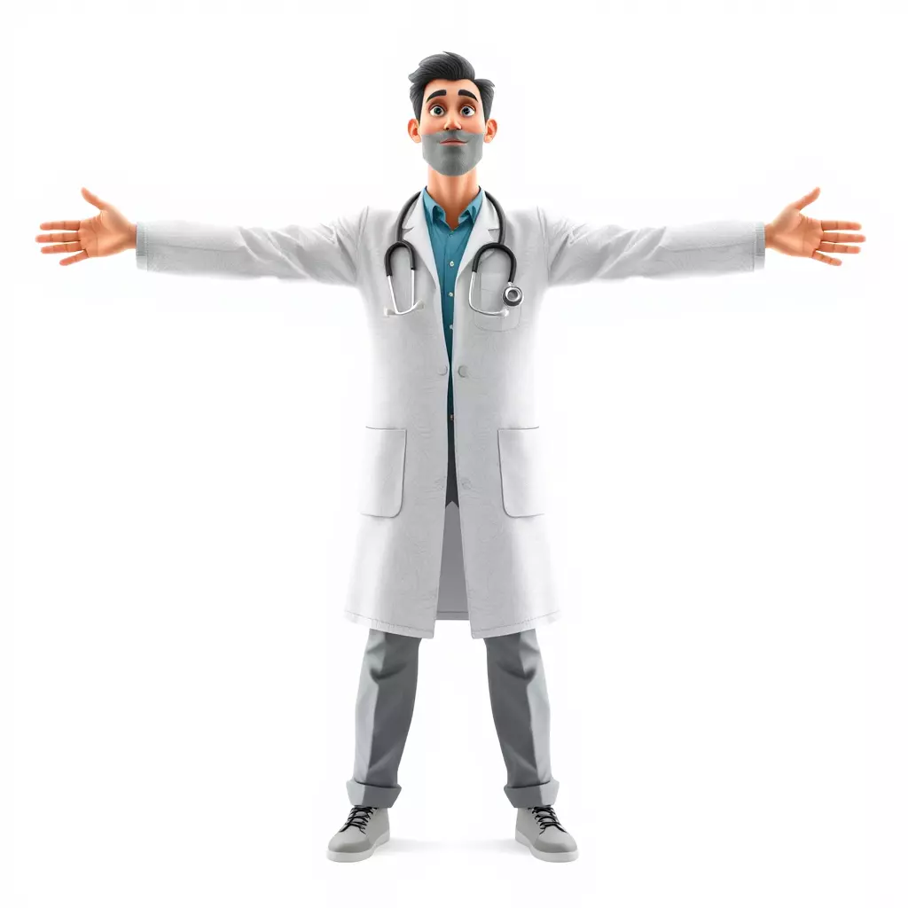 Animated Doctor Character model pack Low-poly 3D model_3