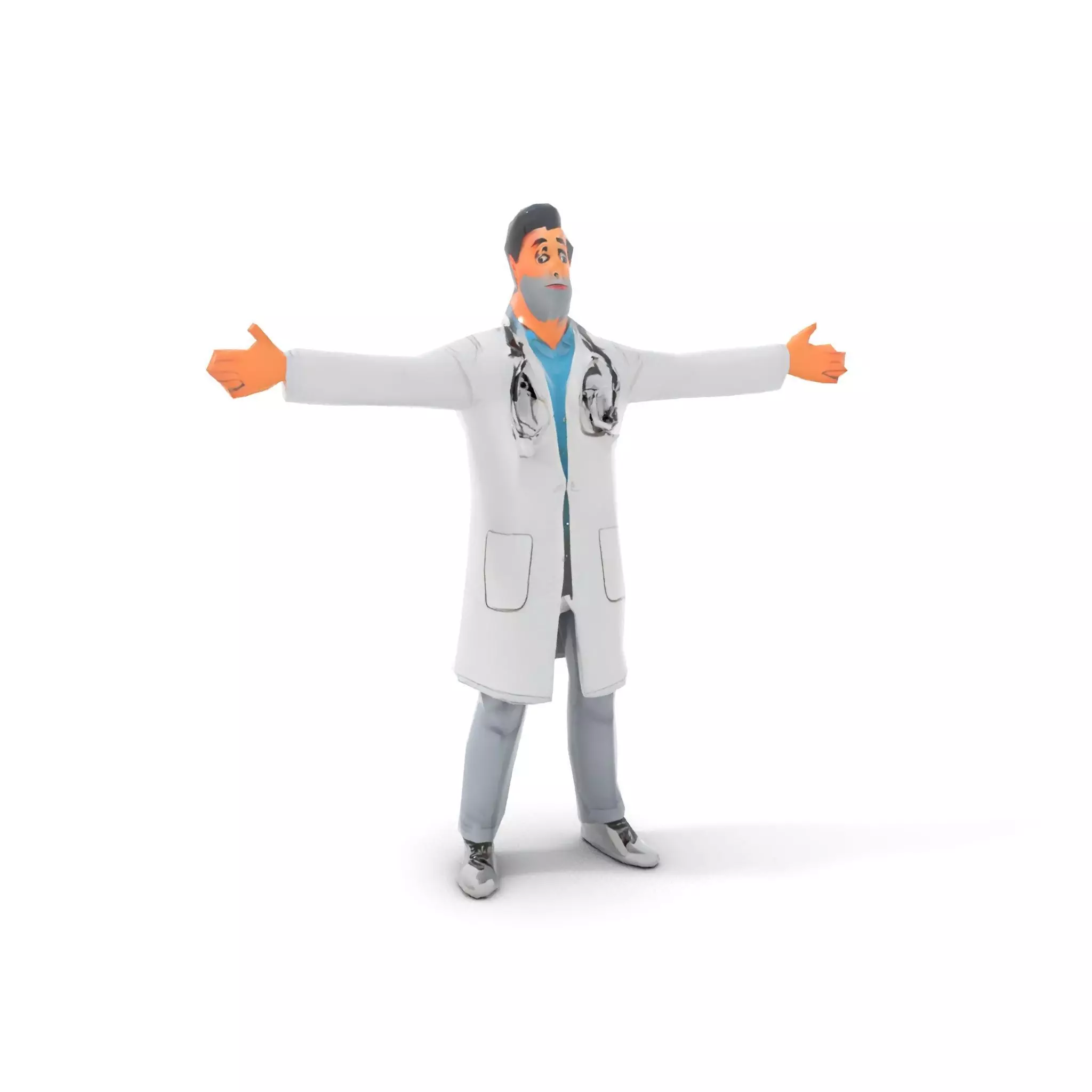 Animated Doctor Character model pack Low-poly 3D model_23