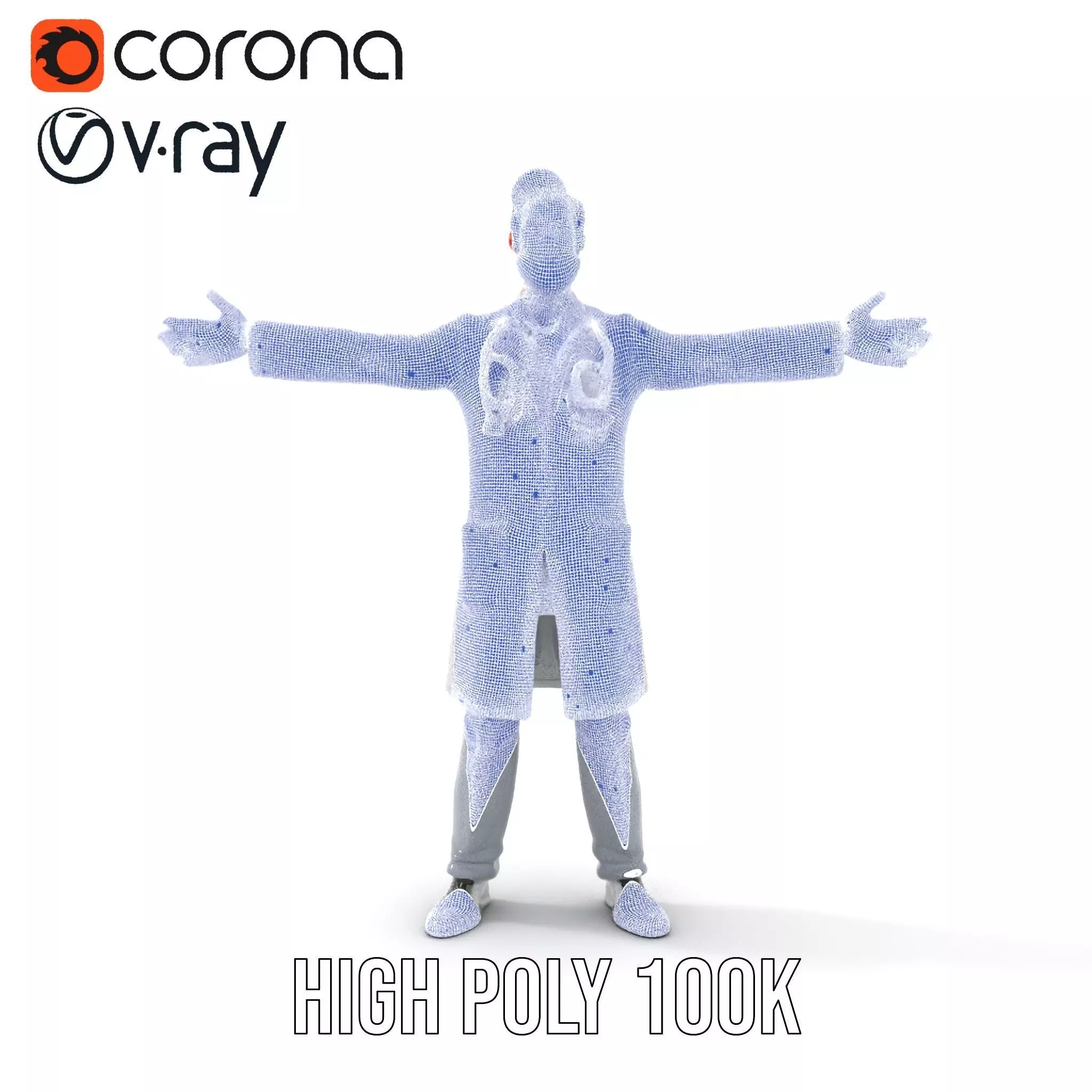 Animated Doctor Character model pack Low-poly 3D model_34