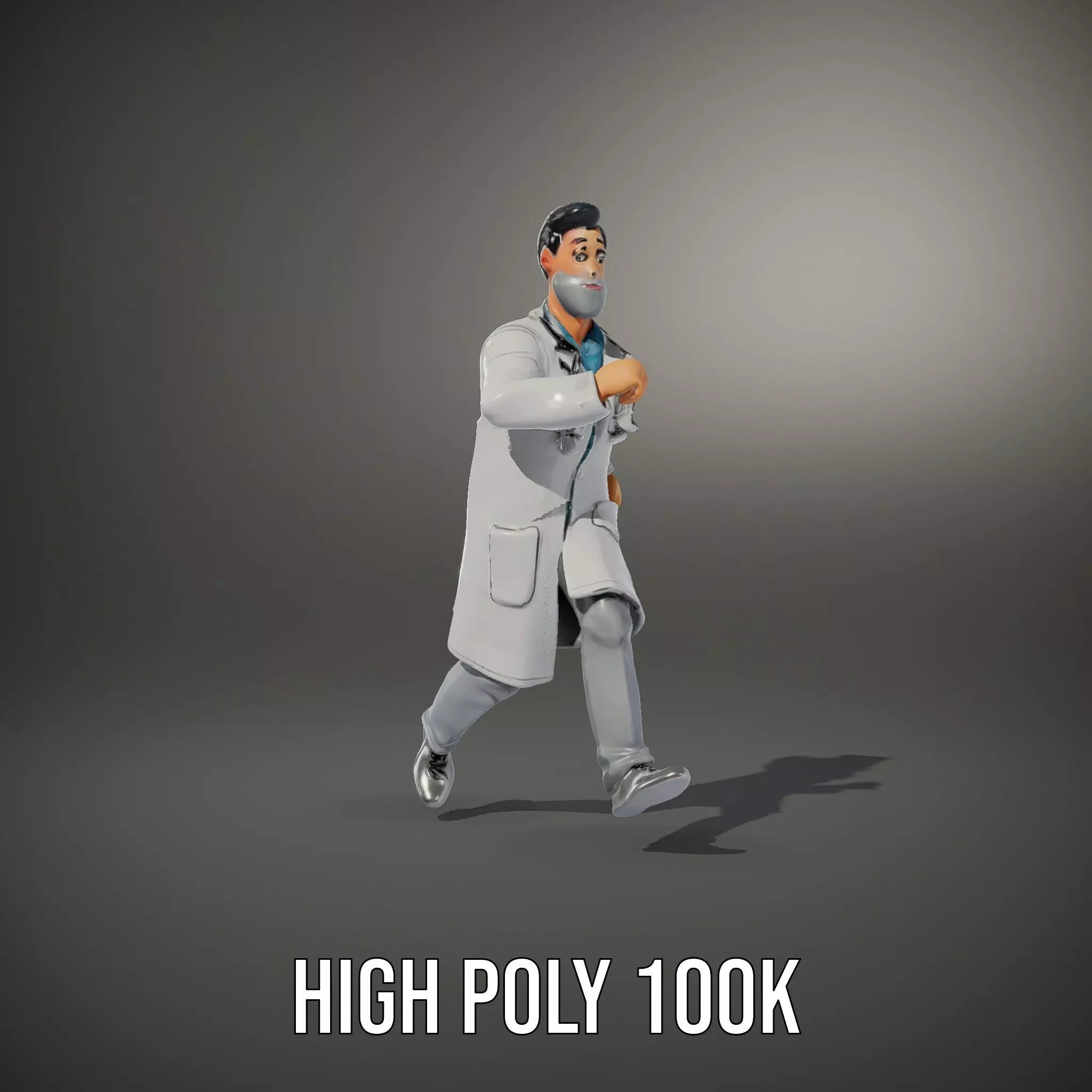 Animated Doctor Character model pack Low-poly 3D model_9