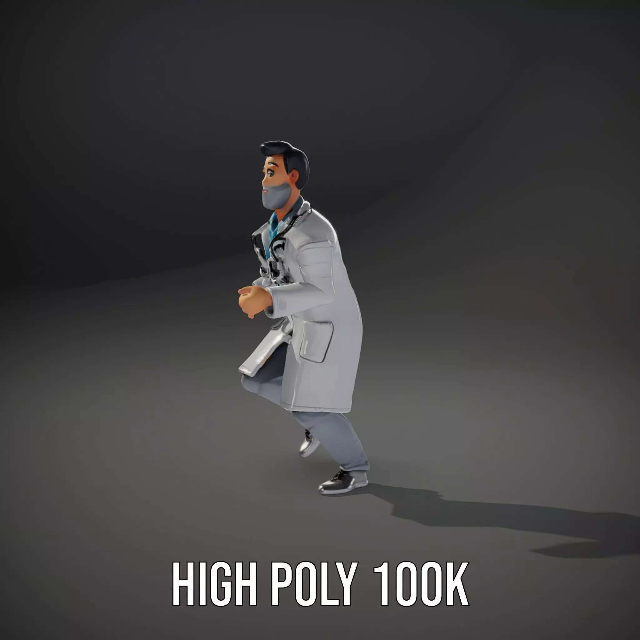 Animated Doctor Character model pack Low-poly 3D model_11