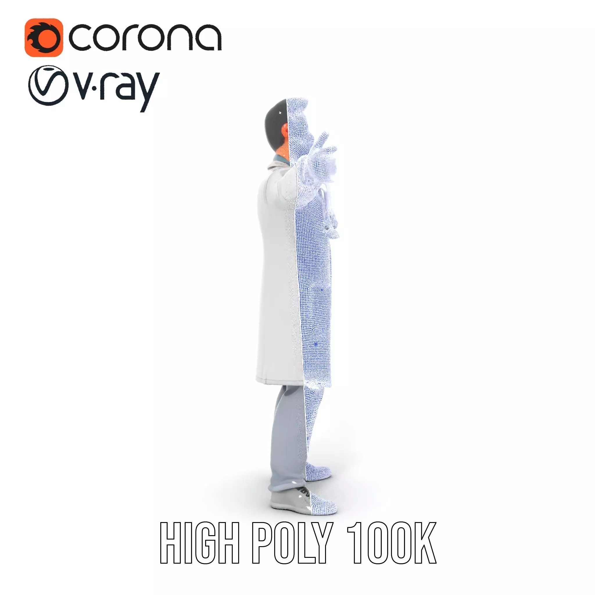 Animated Doctor Character model pack Low-poly 3D model_30