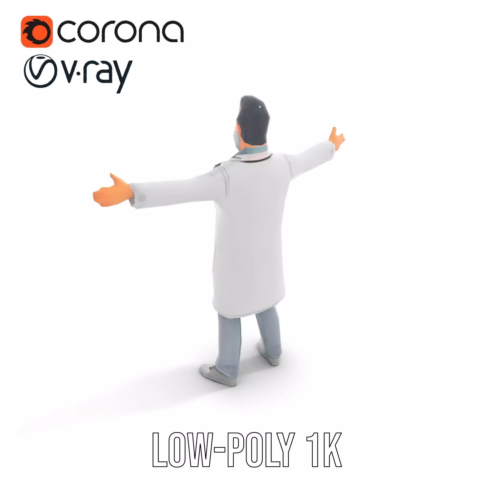 Animated Doctor Character model pack Low-poly 3D model_26