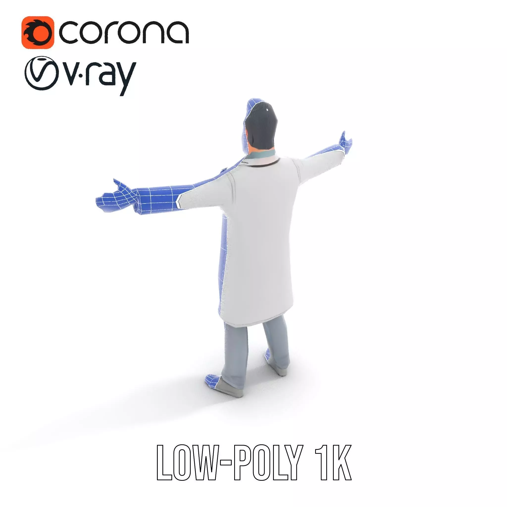 Animated Doctor Character model pack Low-poly 3D model_10