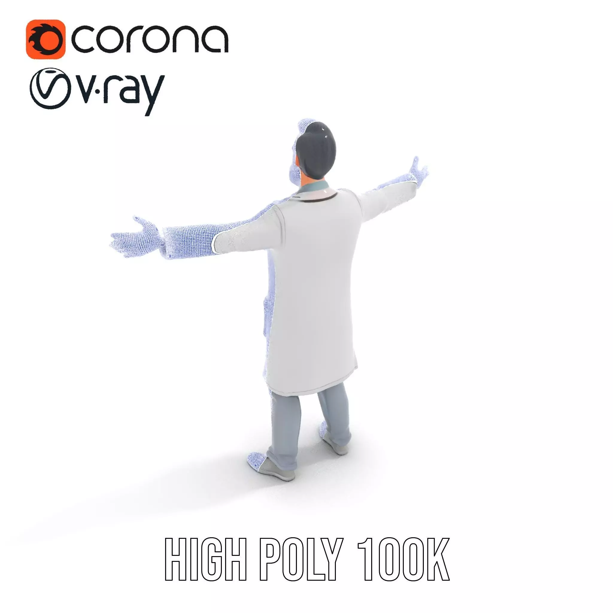 Animated Doctor Character model pack Low-poly 3D model_33