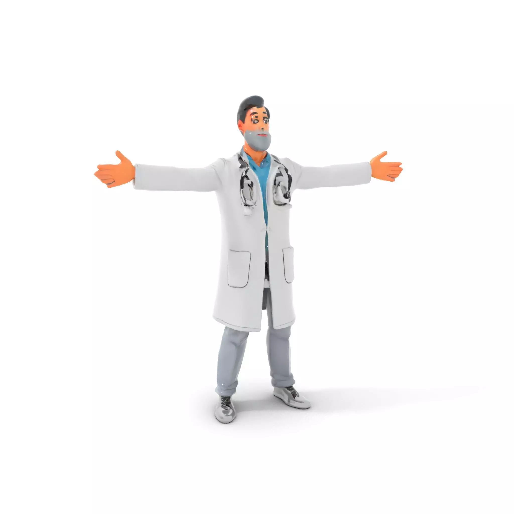 Animated Doctor Character model pack Low-poly 3D model_0
