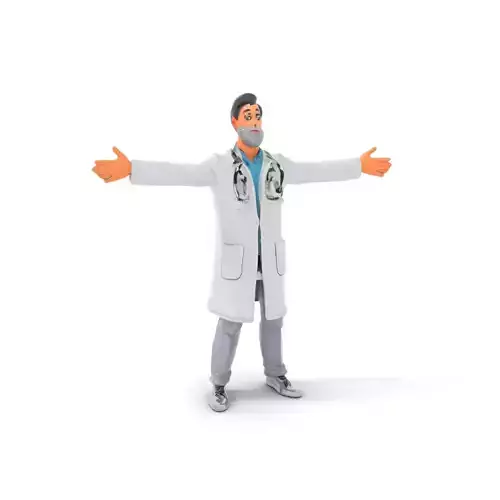 Animated Doctor Character model pack Low-poly 3D model