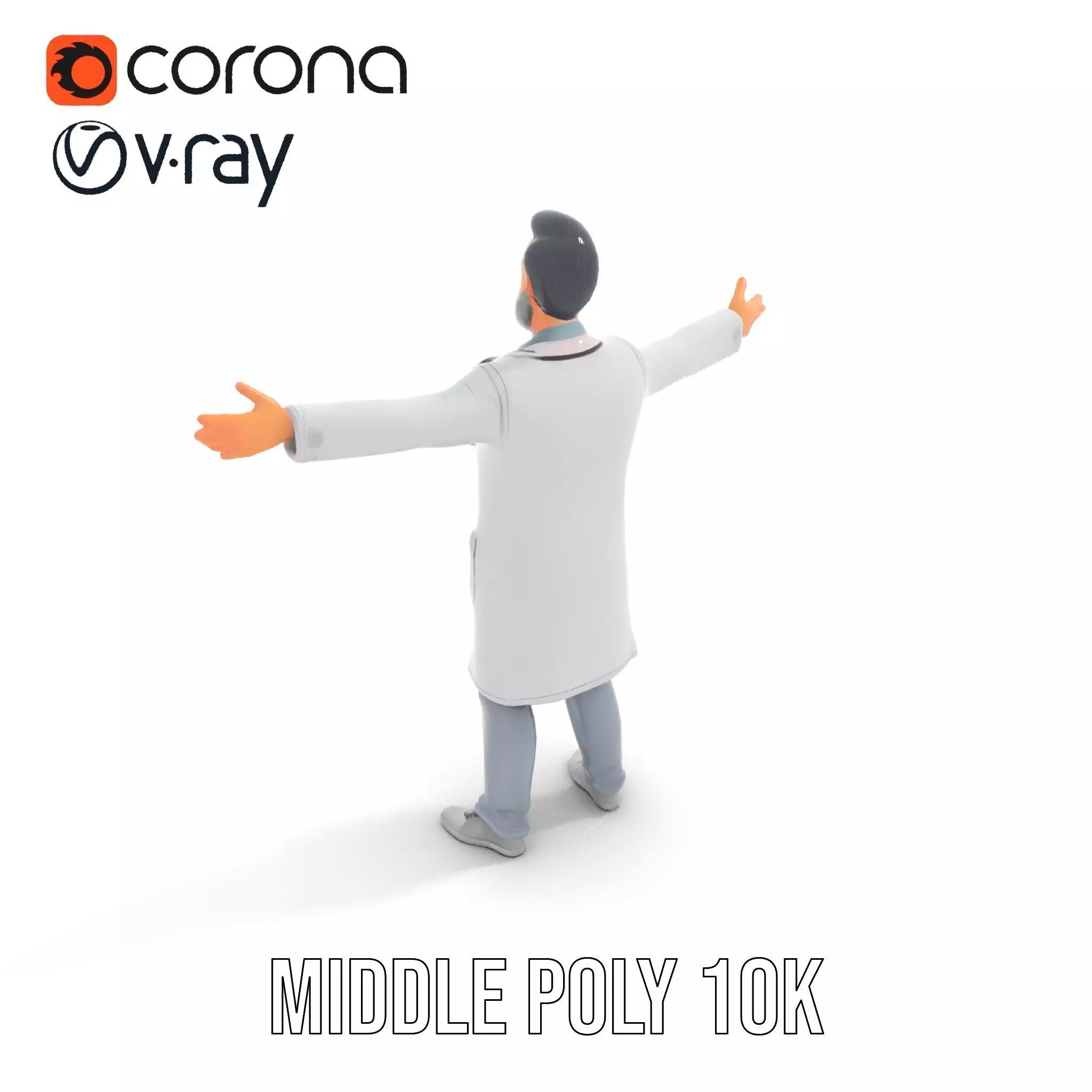 Animated Doctor Character model pack Low-poly 3D model_12