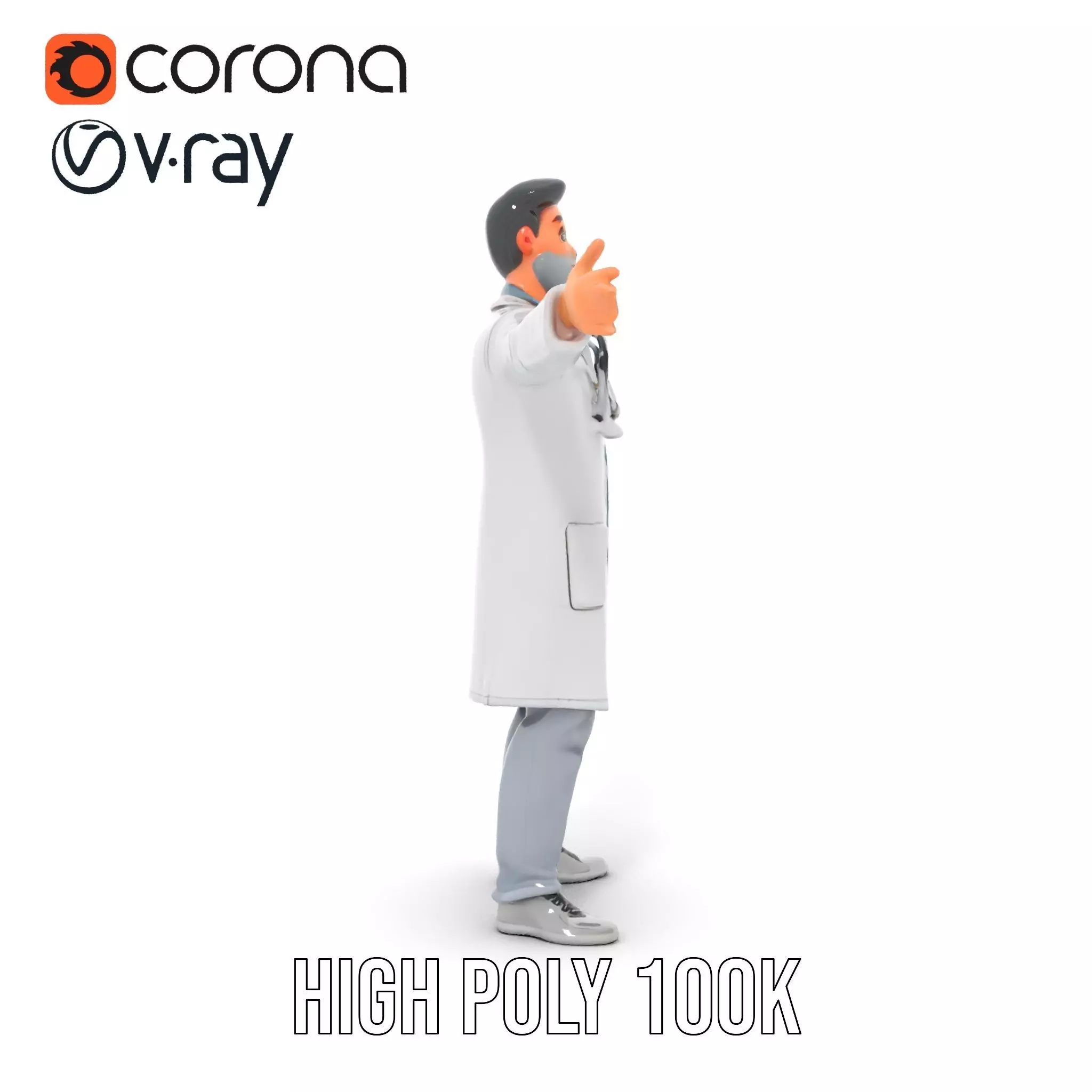 Animated Doctor Character model pack Low-poly 3D model_24