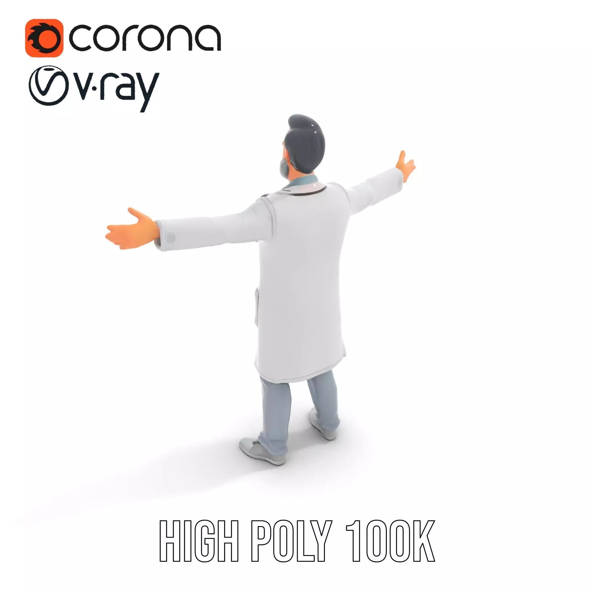 Animated Doctor Character model pack Low-poly 3D model_21