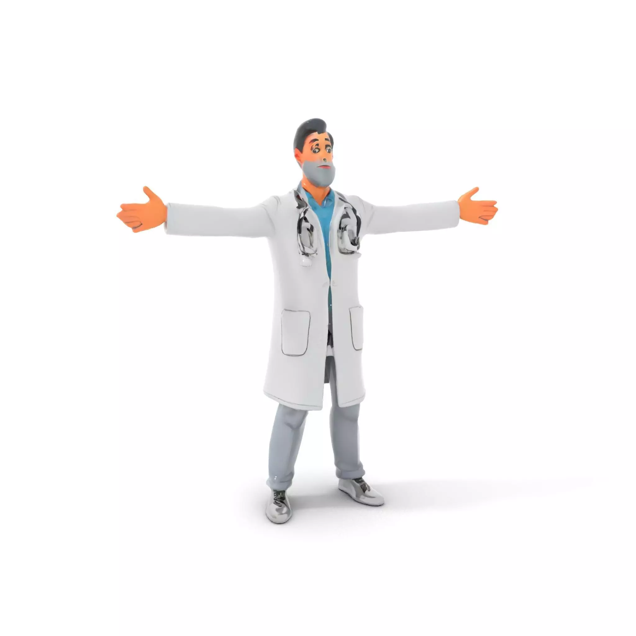 Animated Doctor Character model pack Low-poly 3D model_7