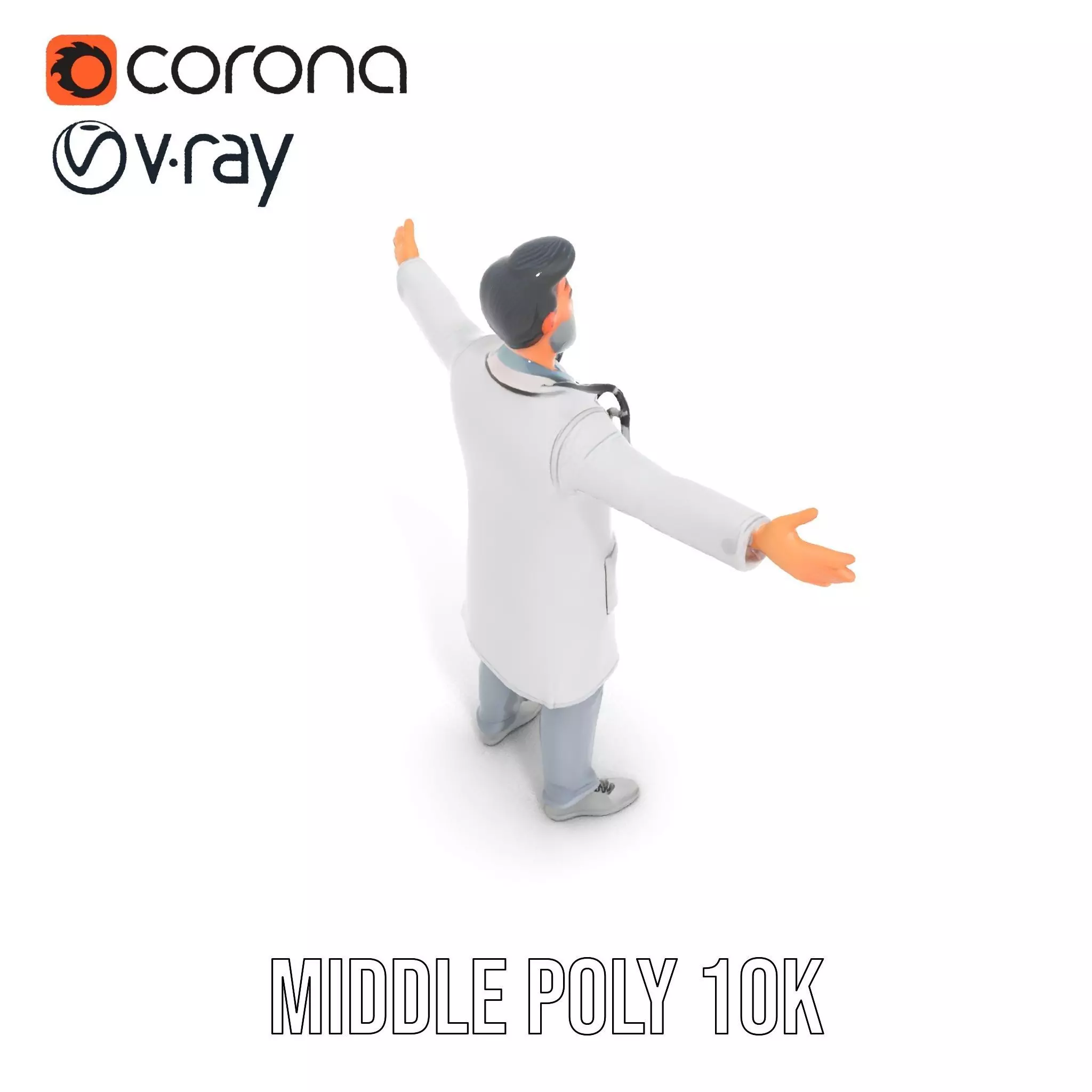 Animated Doctor Character model pack Low-poly 3D model_14