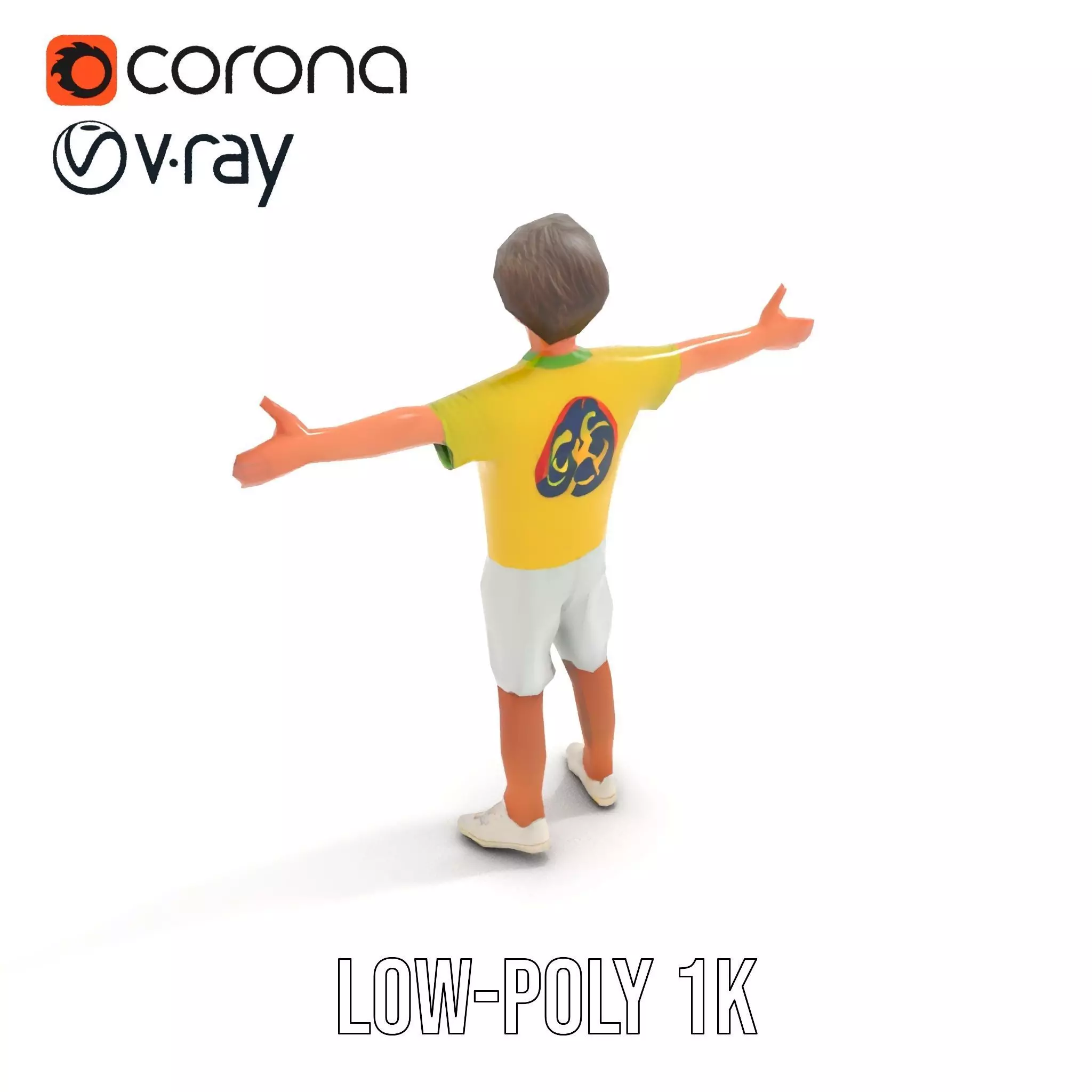 Joyful Yellow Shirt Model Pack Low-poly 3D model_8