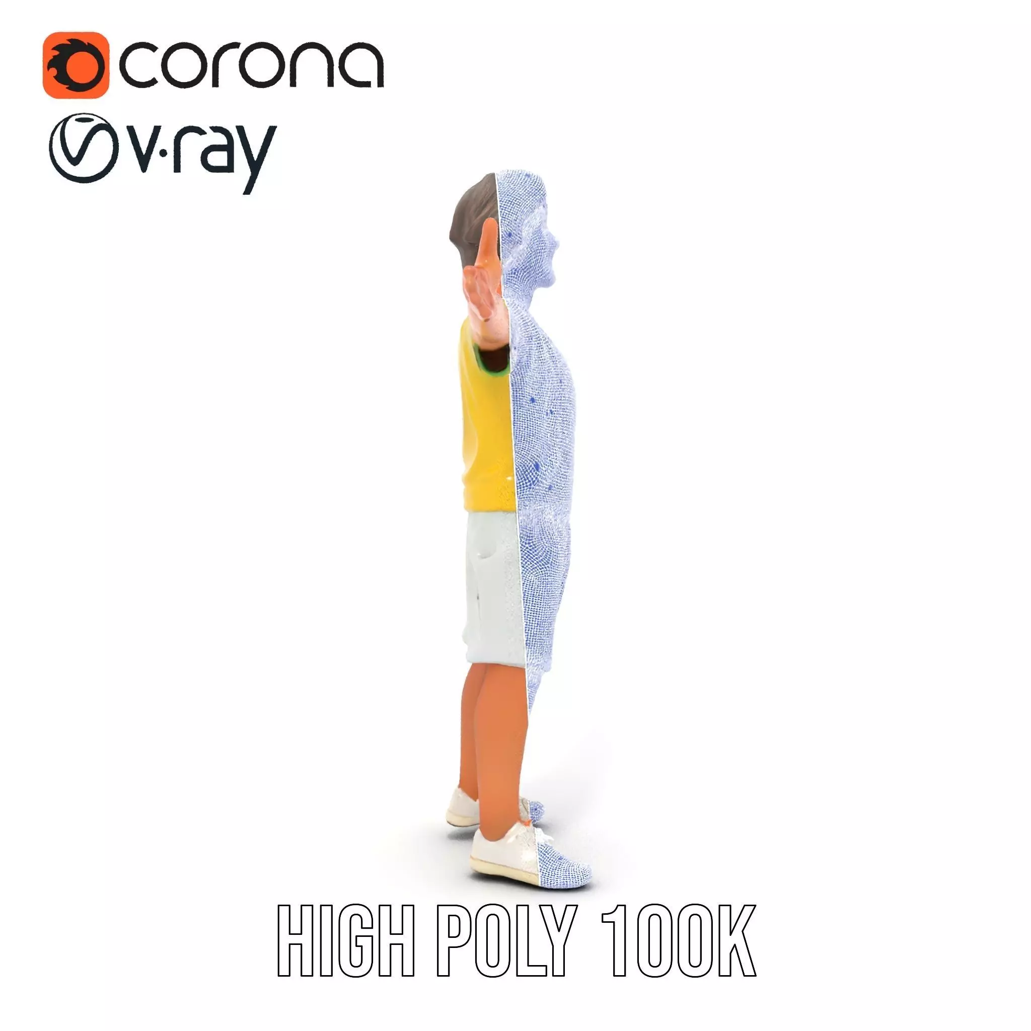 Joyful Yellow Shirt Model Pack Low-poly 3D model_35