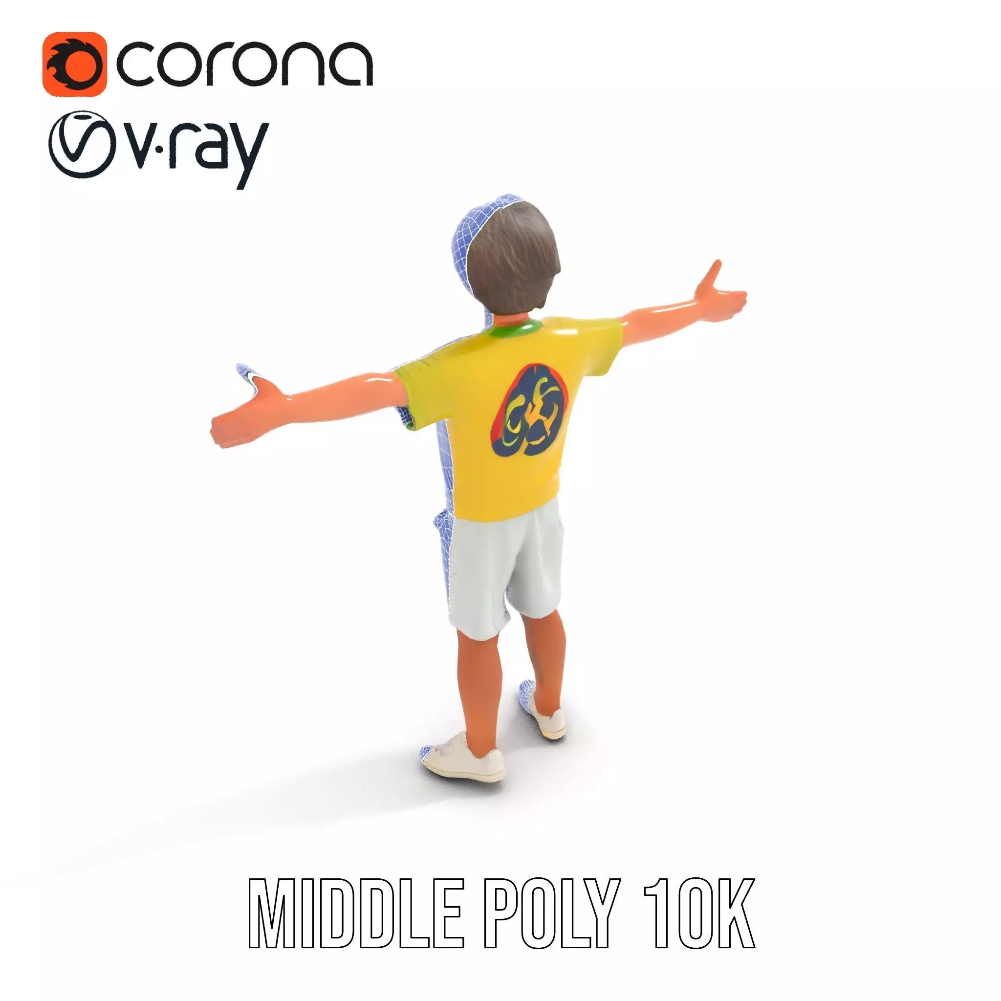 Joyful Yellow Shirt Model Pack Low-poly 3D model_6