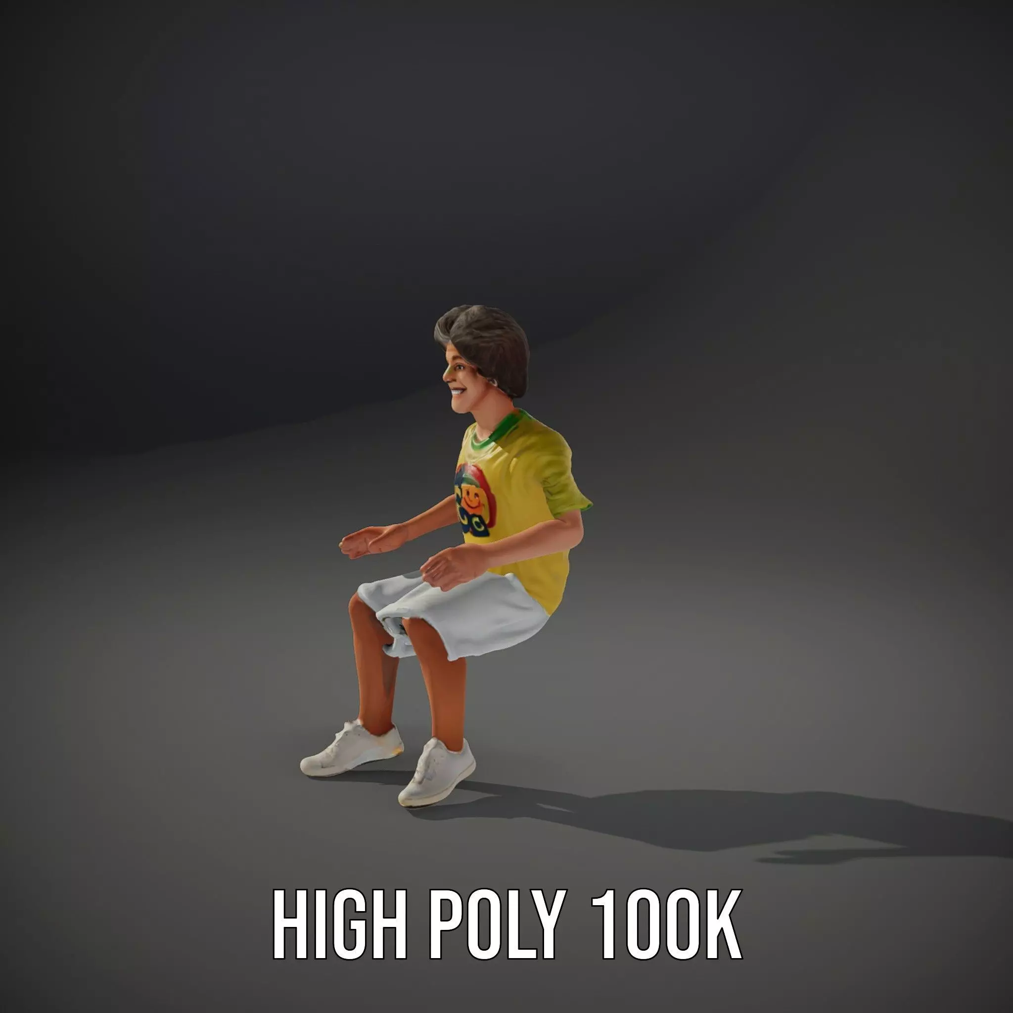 Joyful Yellow Shirt Model Pack Low-poly 3D model_9