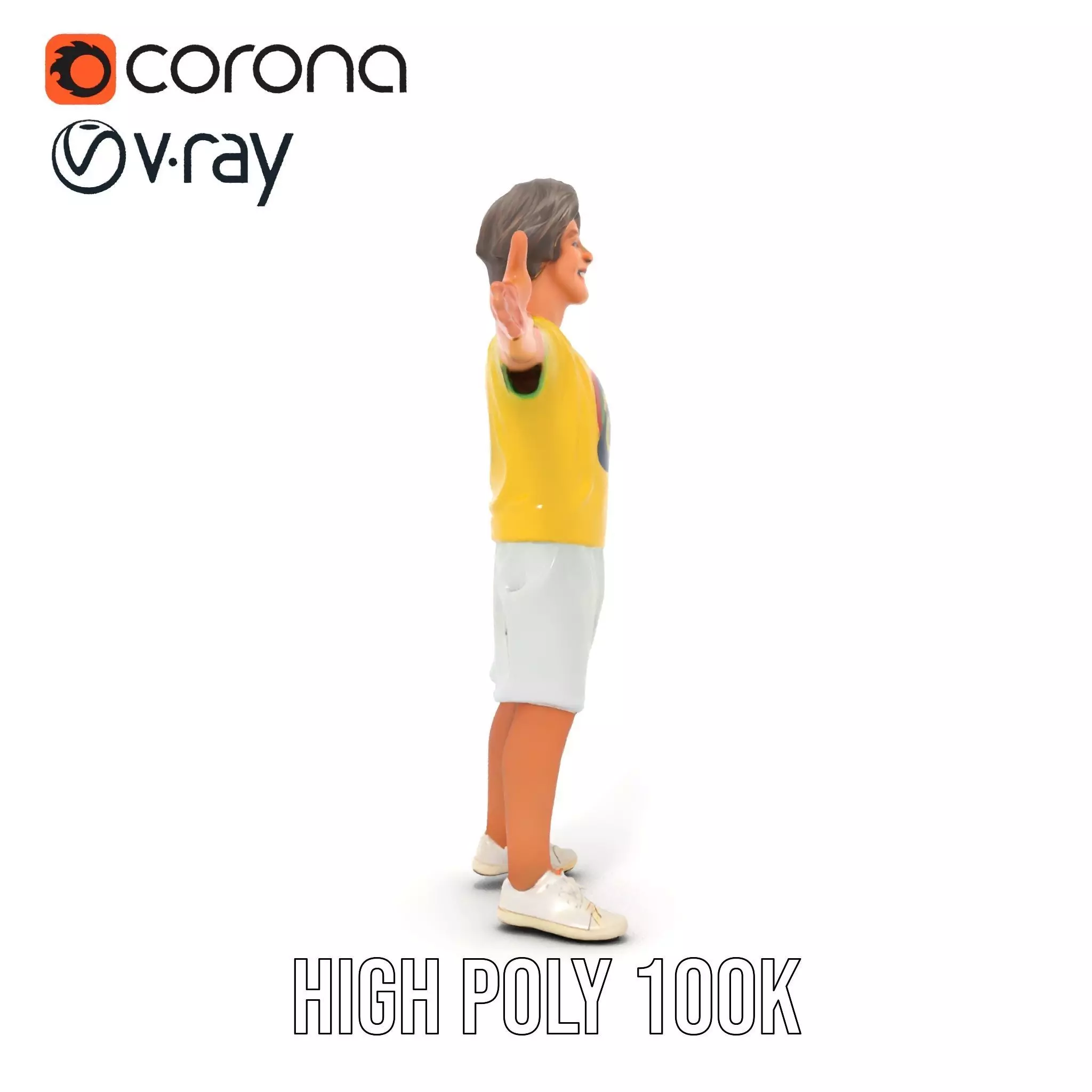 Joyful Yellow Shirt Model Pack Low-poly 3D model_24