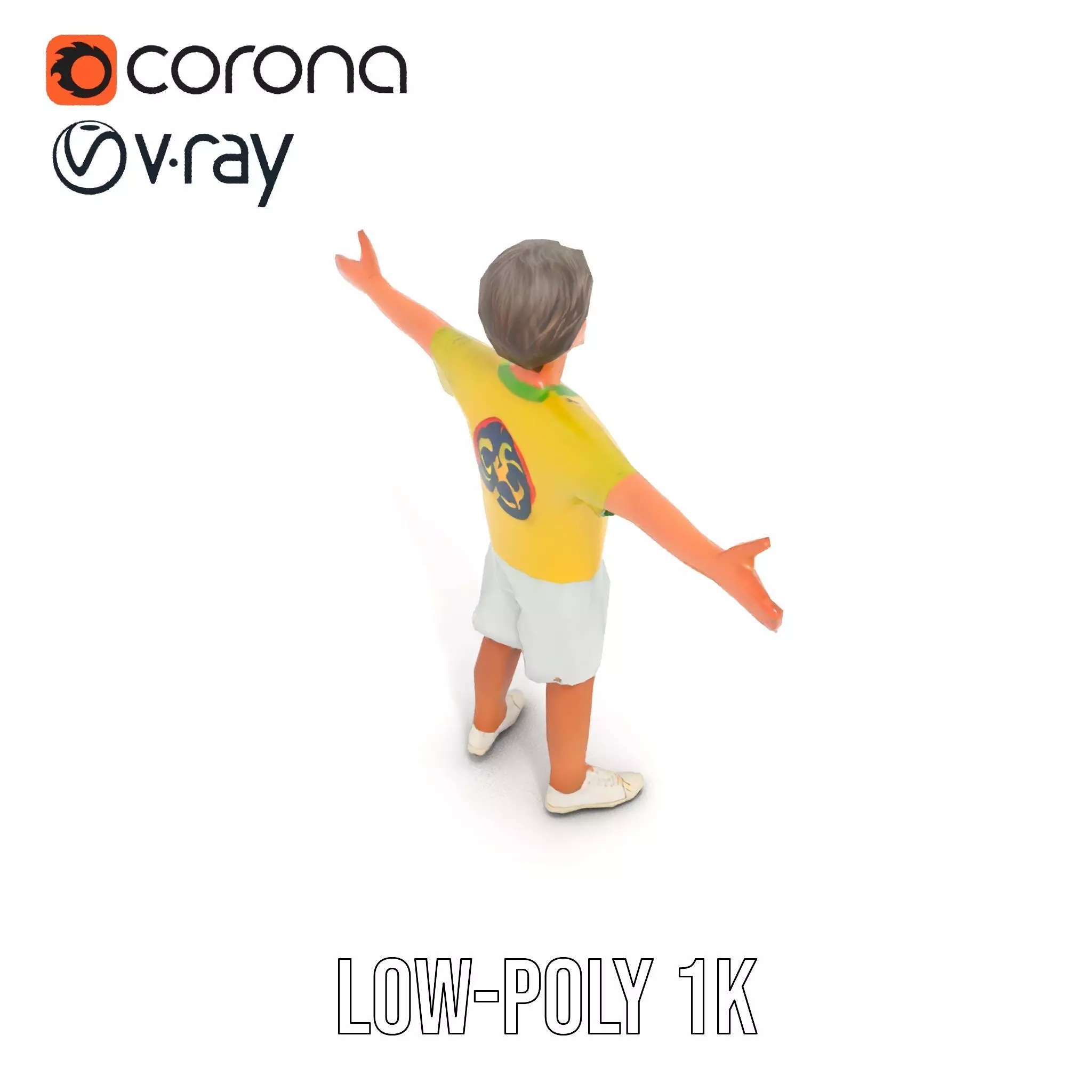 Joyful Yellow Shirt Model Pack Low-poly 3D model_13