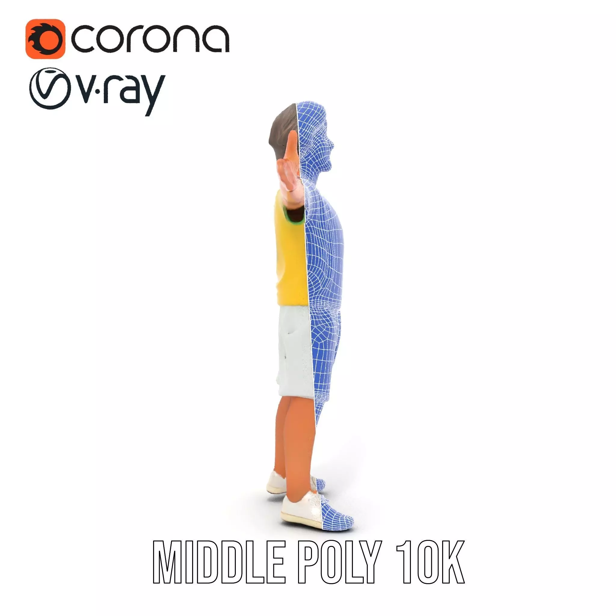 Joyful Yellow Shirt Model Pack Low-poly 3D model_30