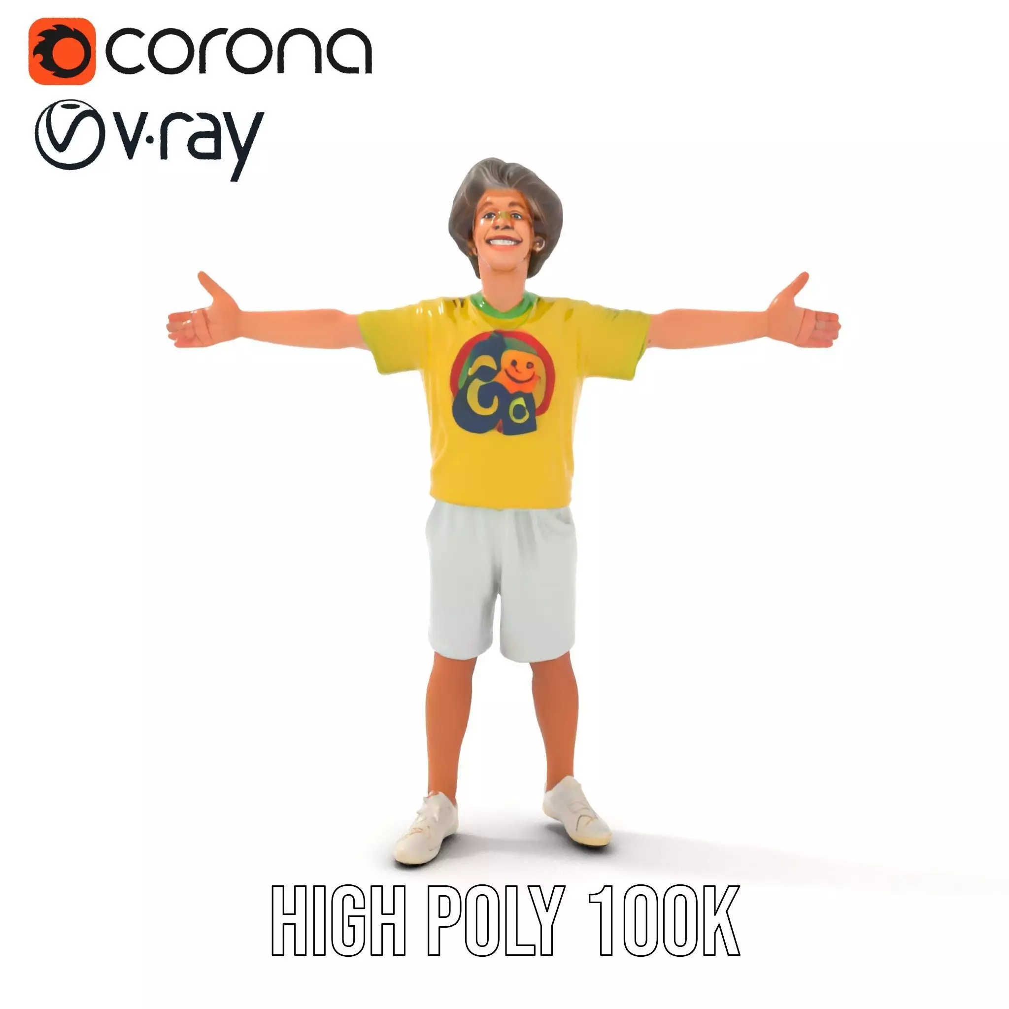 Joyful Yellow Shirt Model Pack Low-poly 3D model_18