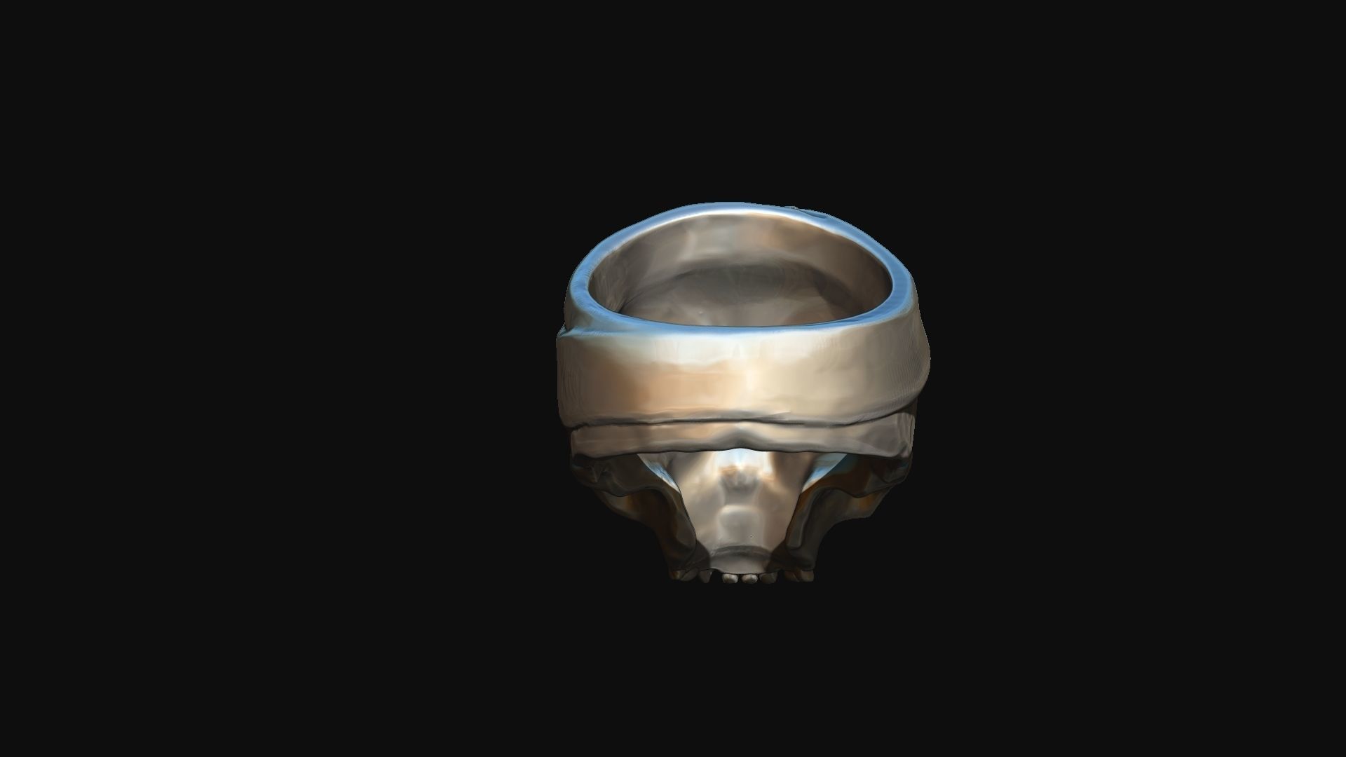 Realistic Skull with hat  Ring   3D print model  3D print model_1