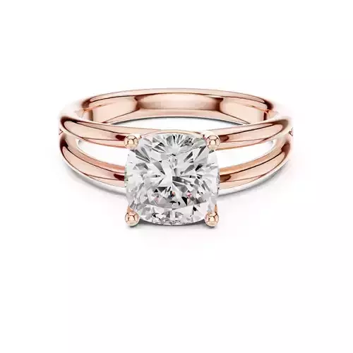 Solitaire 2CT Cushion Cut Split Shank Wedding Ring 3DM STL Video