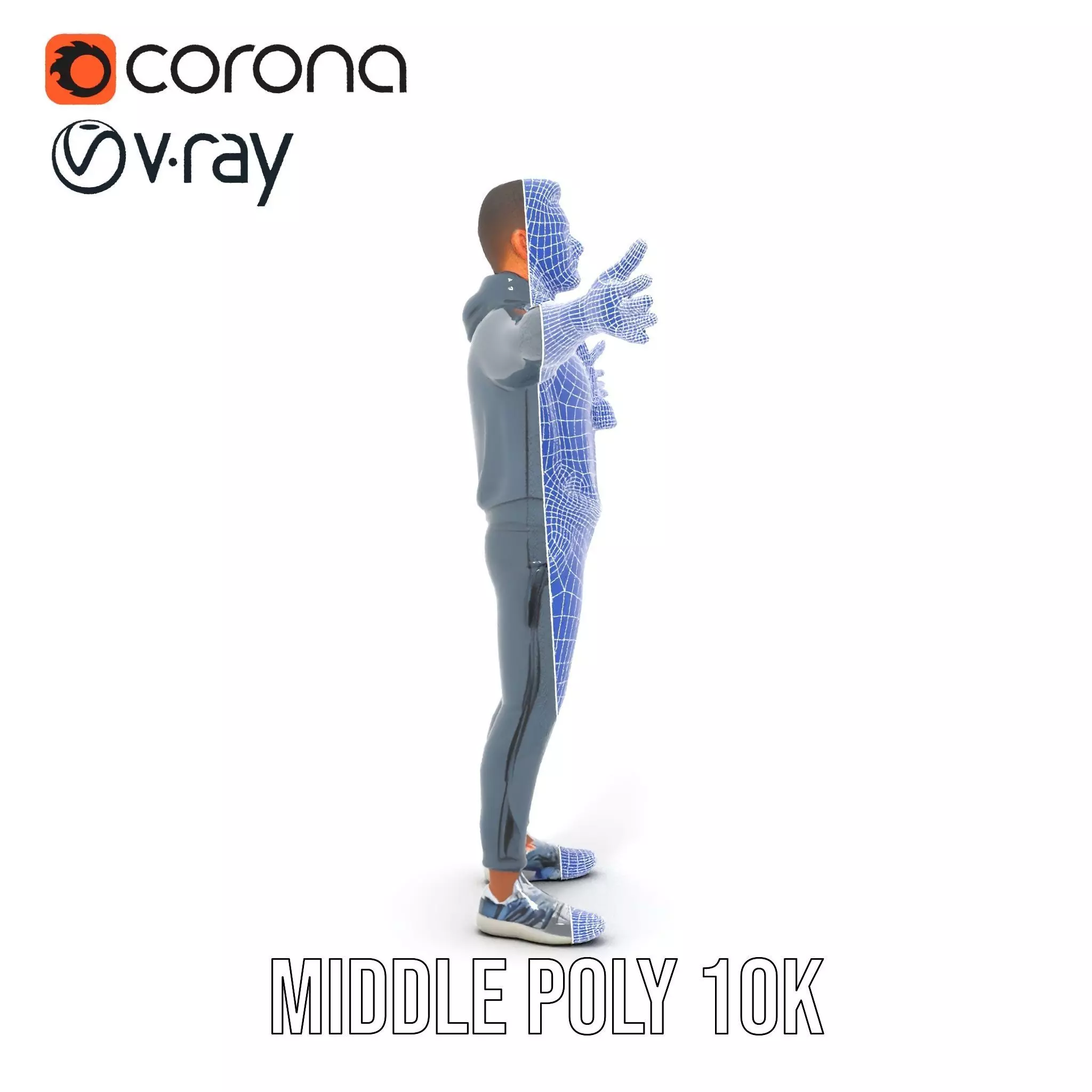 Athletic Trainer Grey Outfit model pack Low-poly 3D model_19