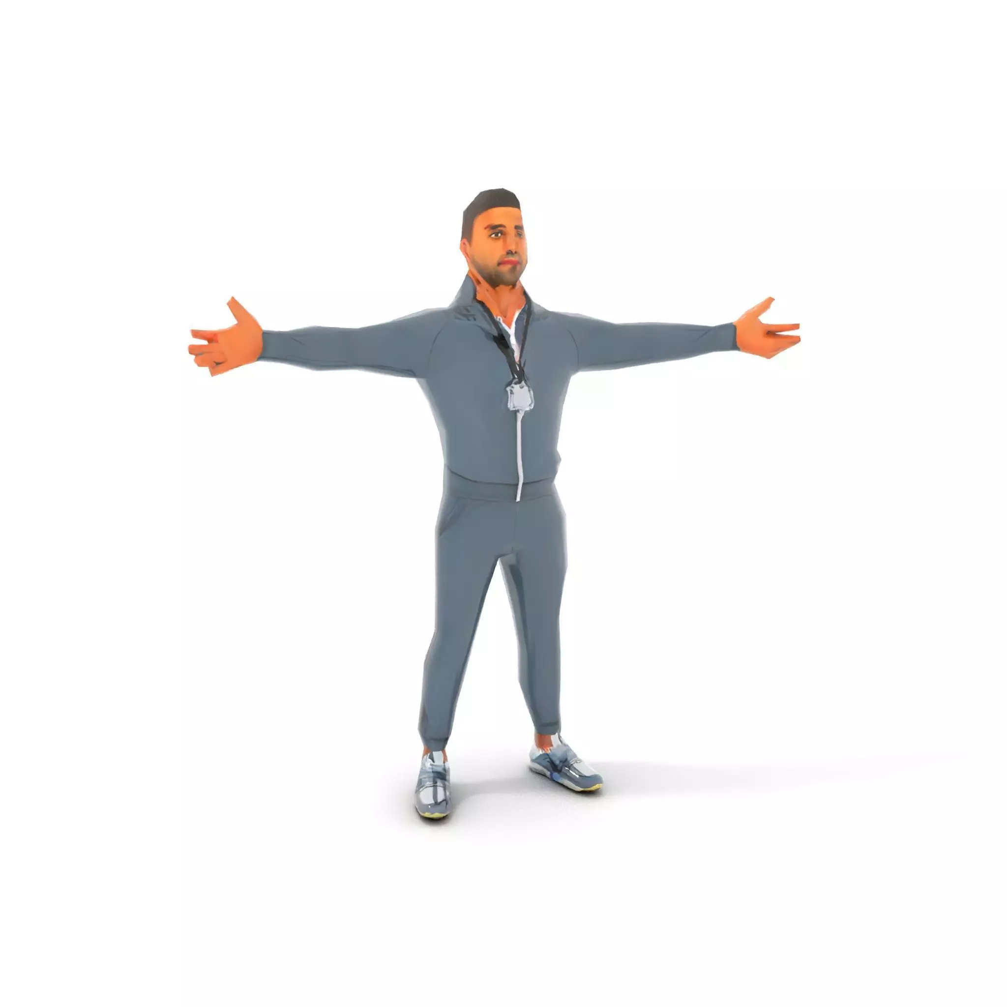 Athletic Trainer Grey Outfit model pack Low-poly 3D model_13