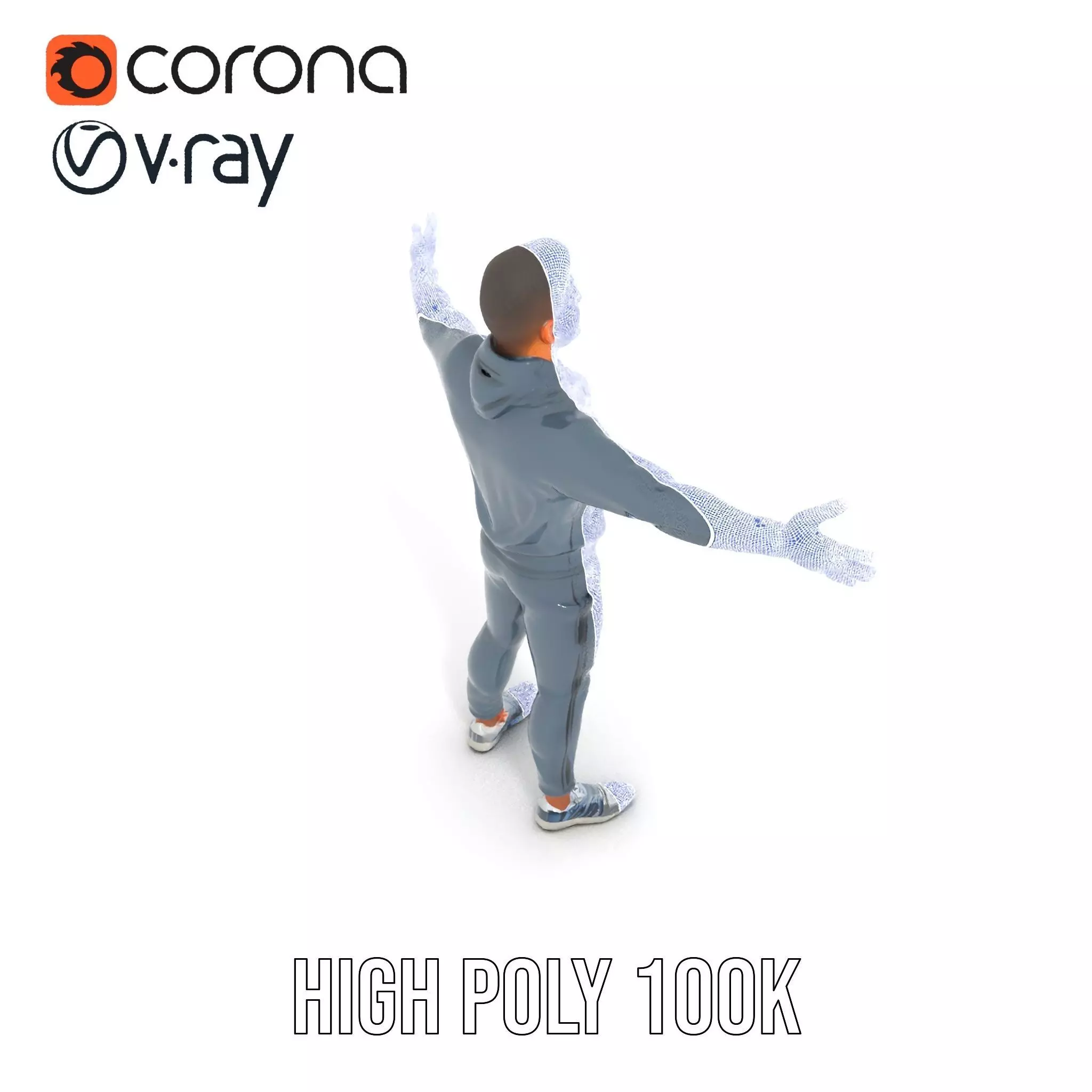 Athletic Trainer Grey Outfit model pack Low-poly 3D model_33