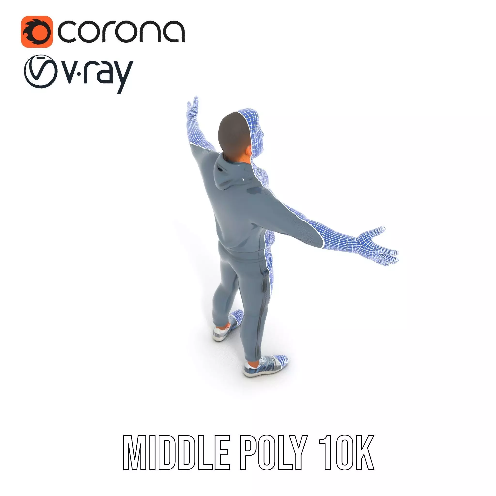 Athletic Trainer Grey Outfit model pack Low-poly 3D model_25