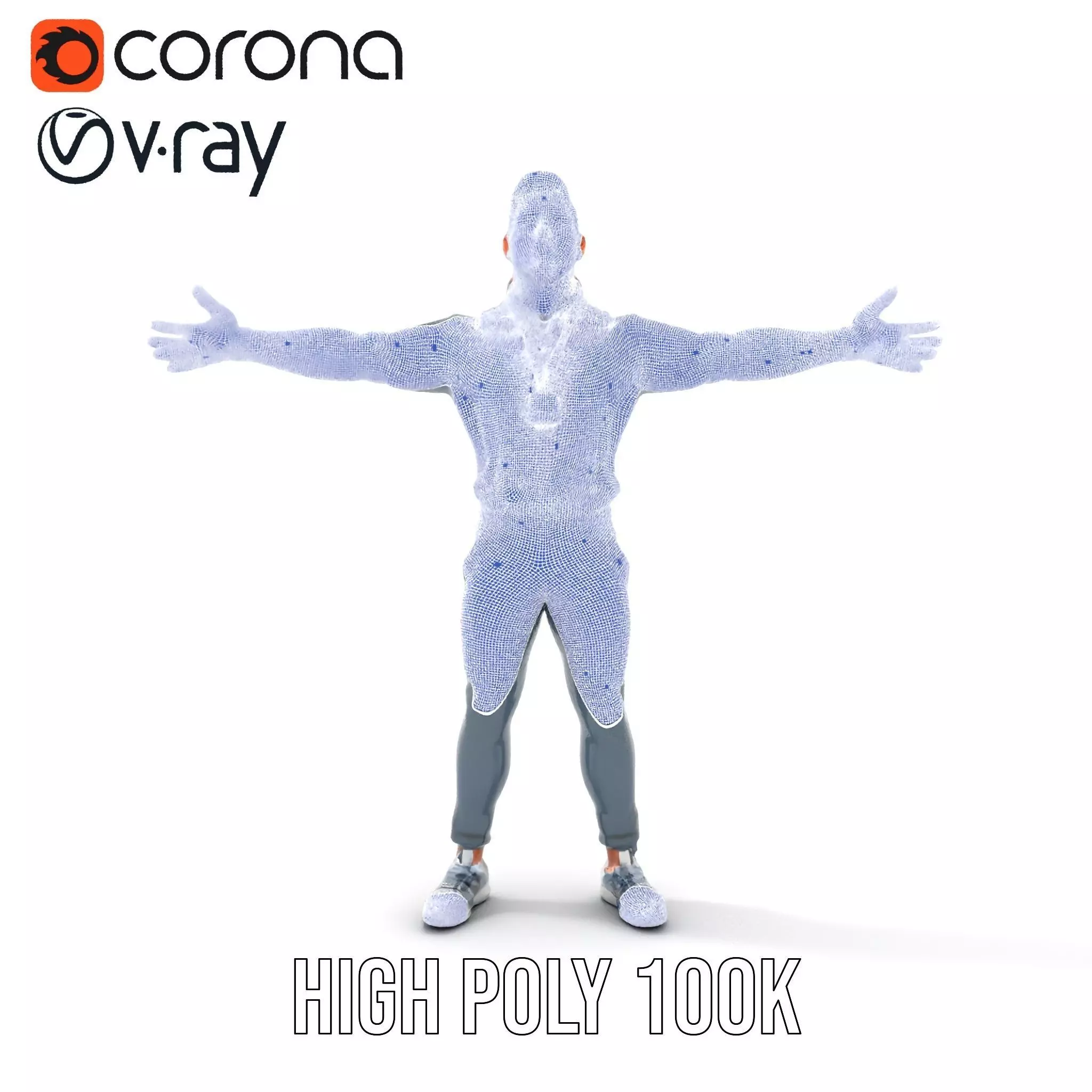 Athletic Trainer Grey Outfit model pack Low-poly 3D model_34