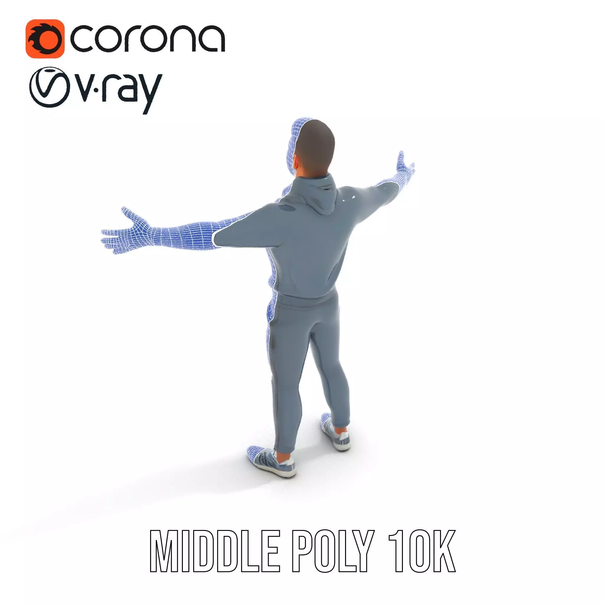 Athletic Trainer Grey Outfit model pack Low-poly 3D model_31