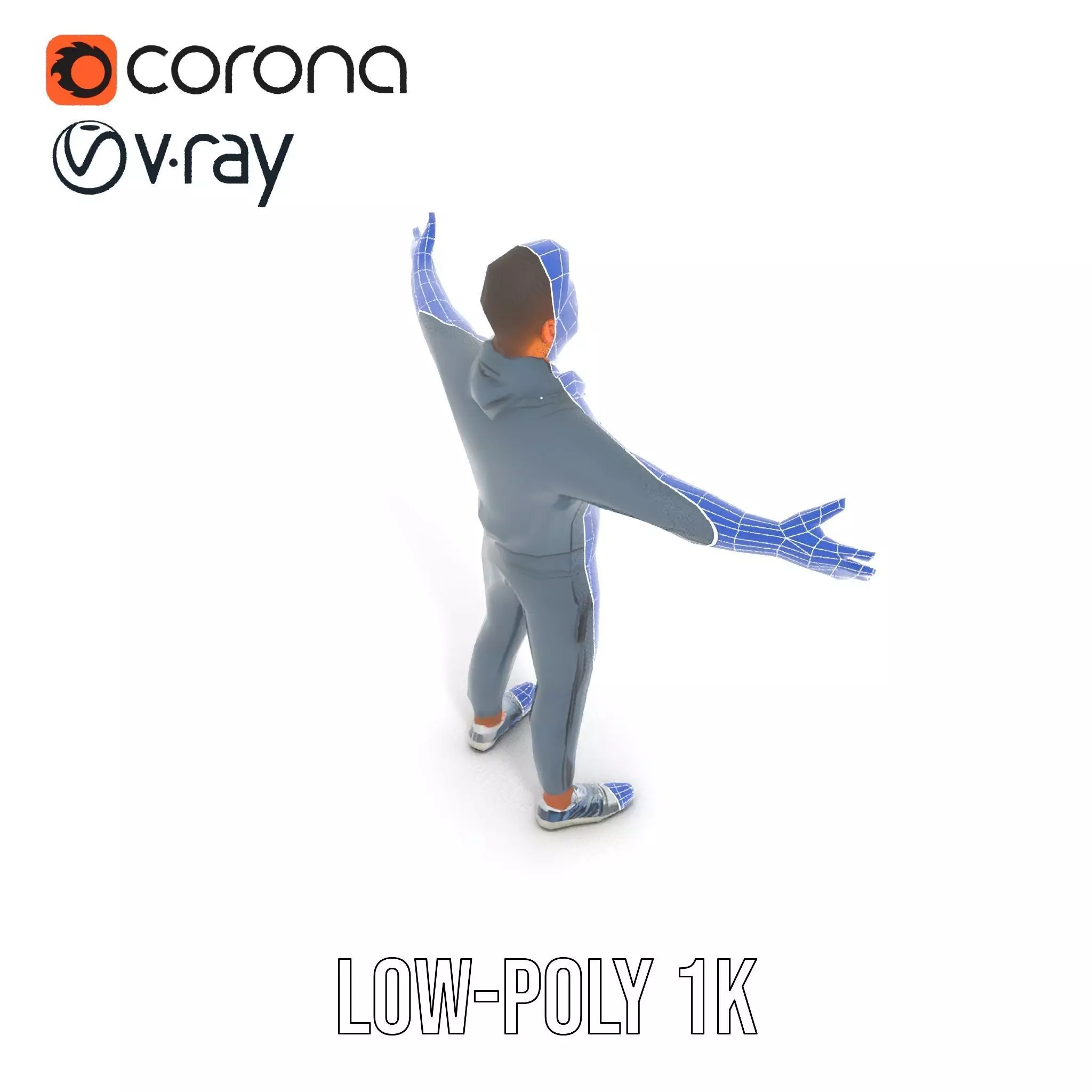 Athletic Trainer Grey Outfit model pack Low-poly 3D model_20