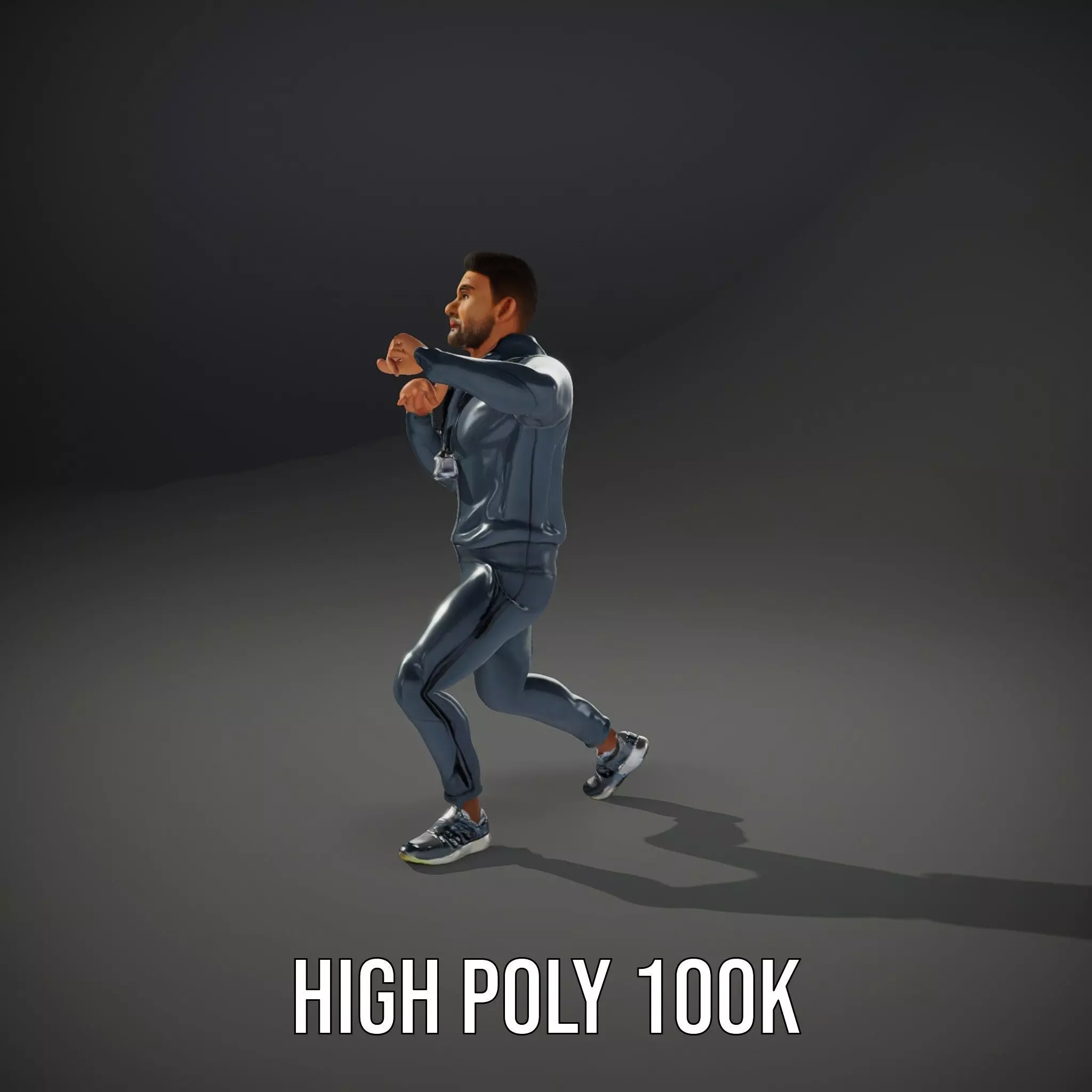 Athletic Trainer Grey Outfit model pack Low-poly 3D model_11