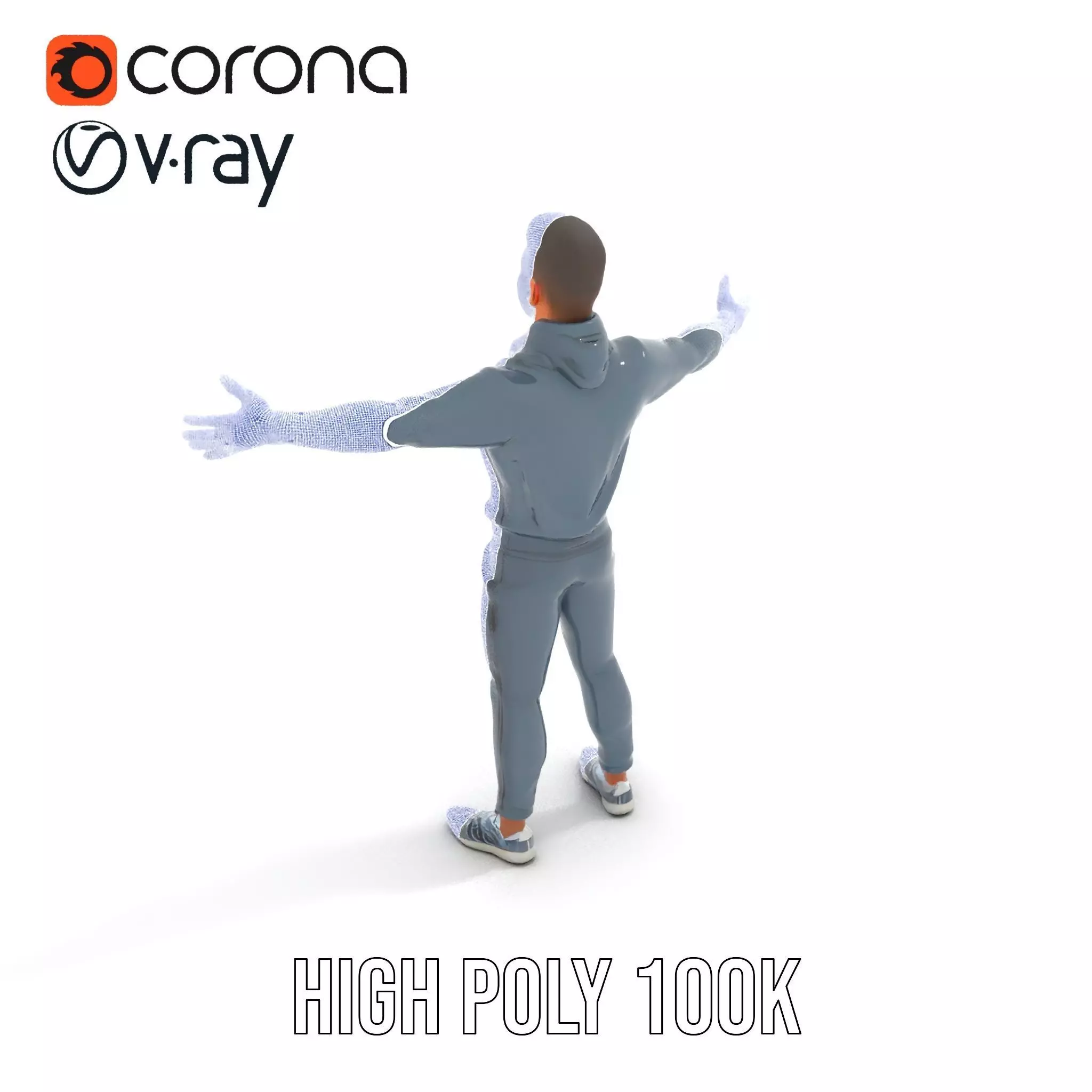 Athletic Trainer Grey Outfit model pack Low-poly 3D model_24